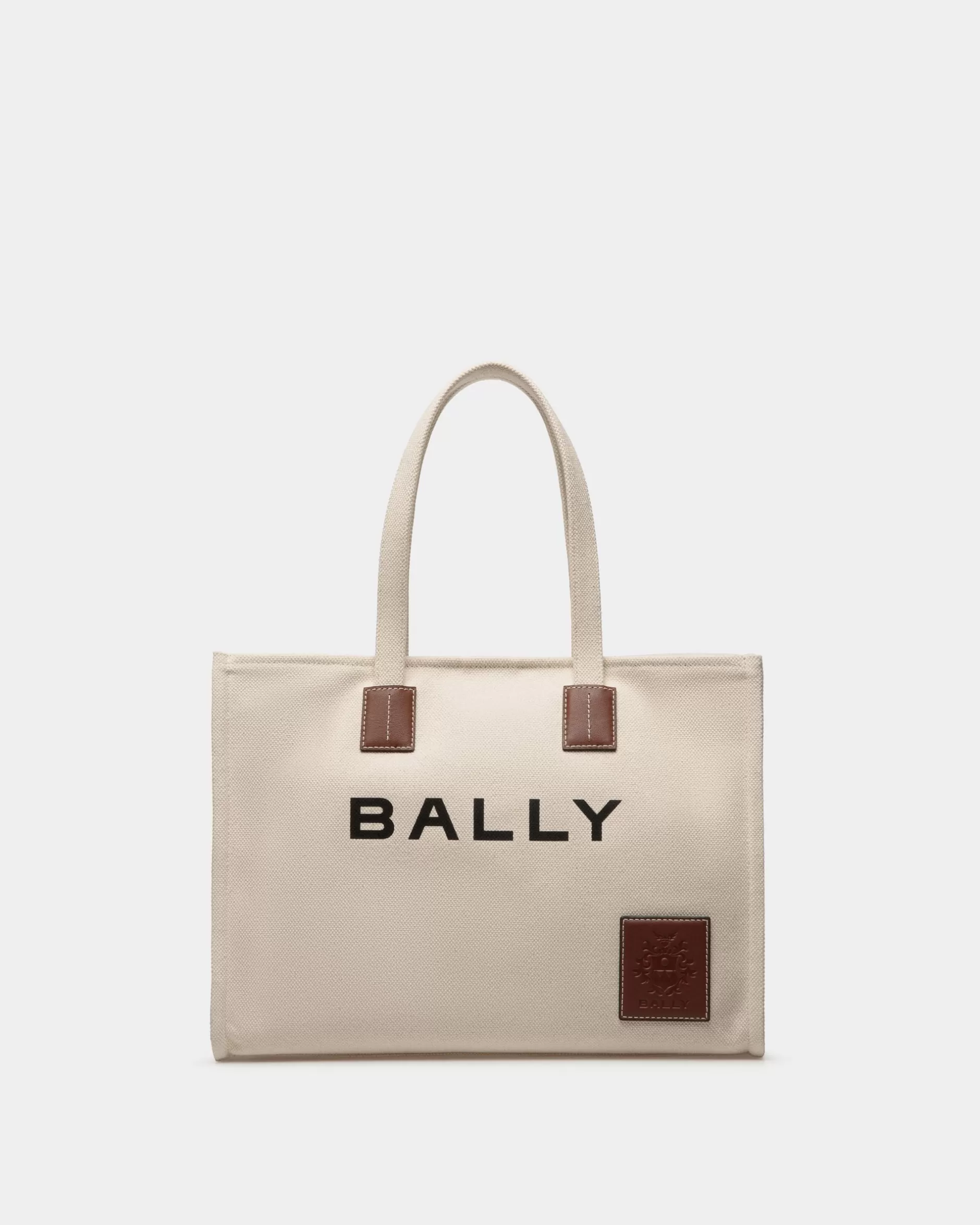 Bally Akelei Tragetasche Aus Canvas Beige Flash Sale