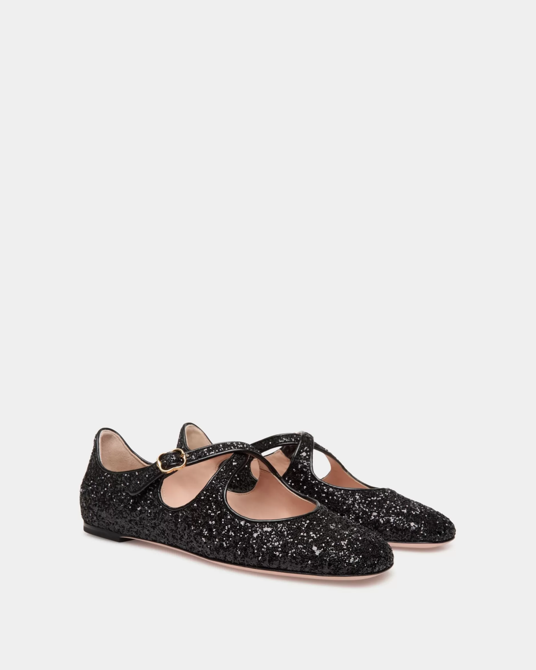 Bally rina Ballerina Aus Glitzerstoff In Schwarz Clearance