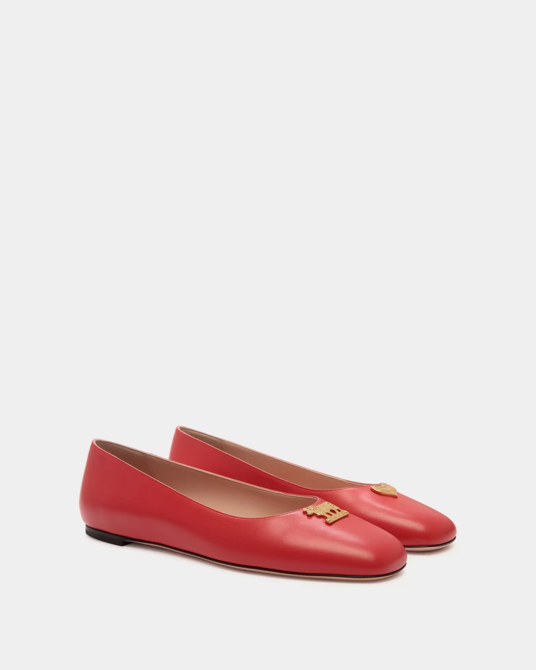 Bally rina Ballerina Aus Leder In Rot Clearance