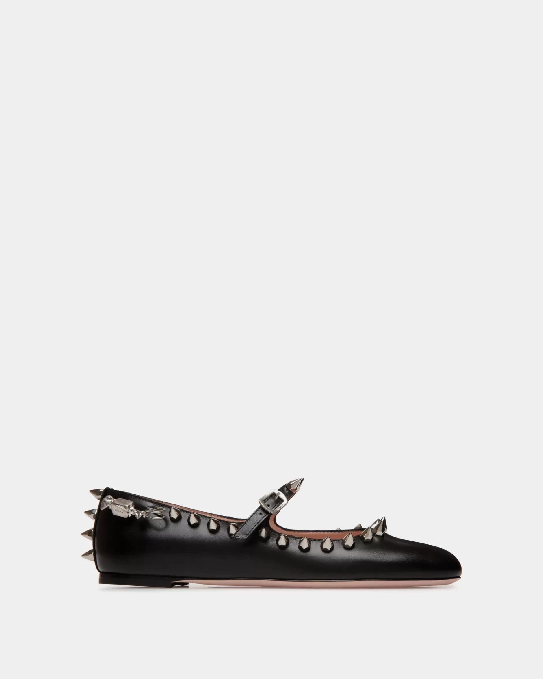 Bally rina Mary-Jane Flat In Black Leather Schwarz Outlet