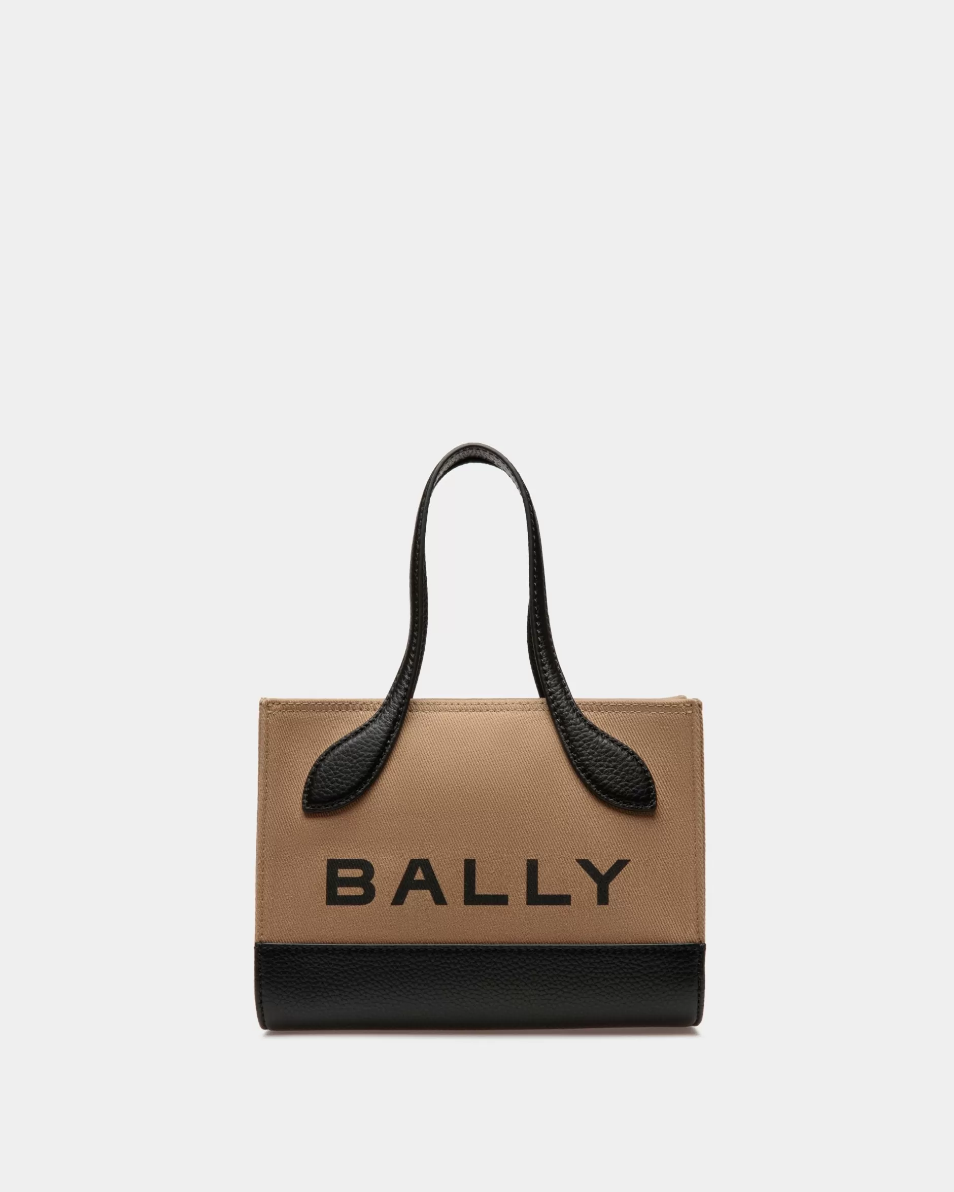 Bally Bar Minibag Aus Stoff in Sand und Schwarz Beige Hot