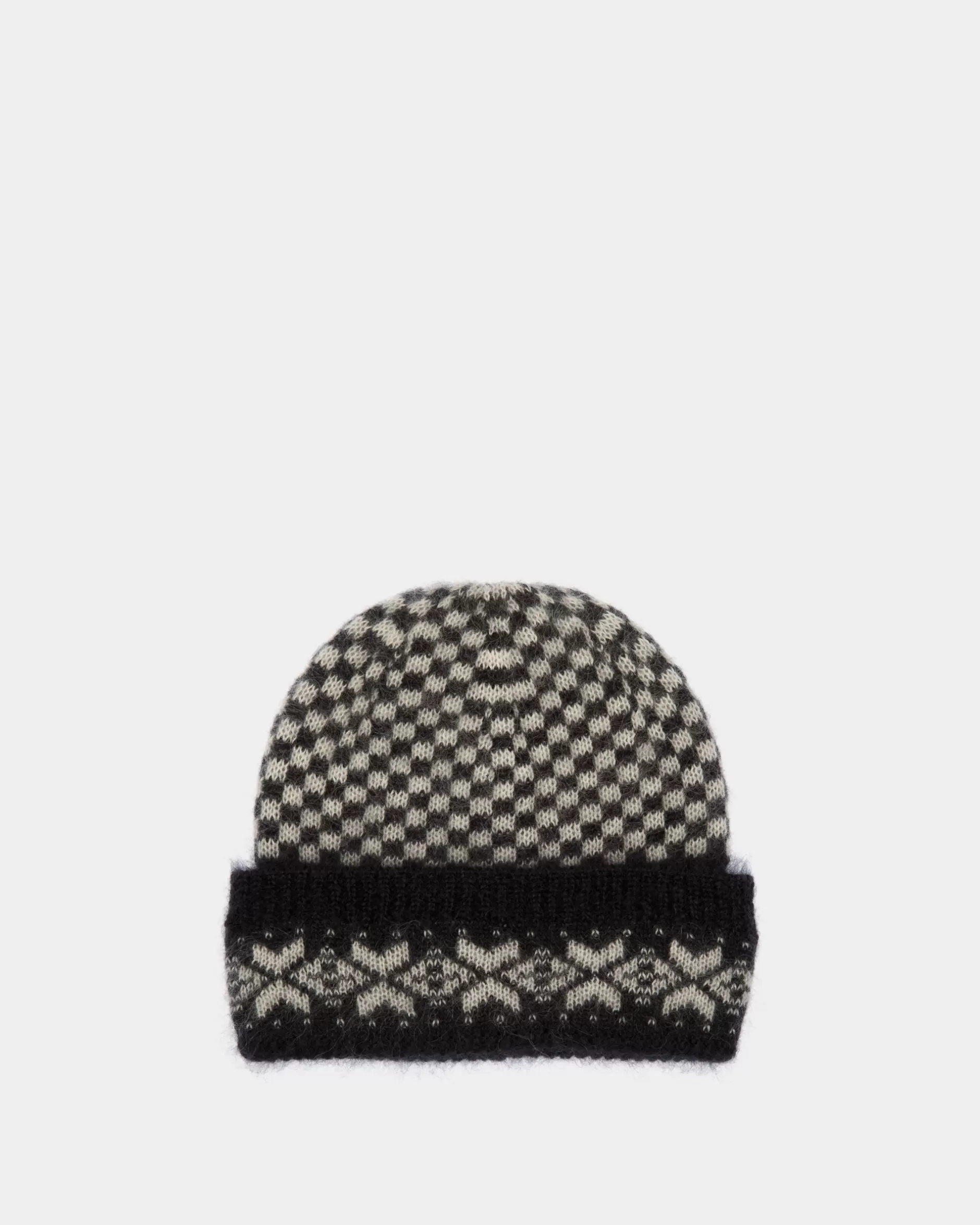 Bally Beanie Aus Mohair Und Seide In Und Weiß Schwarz Sale