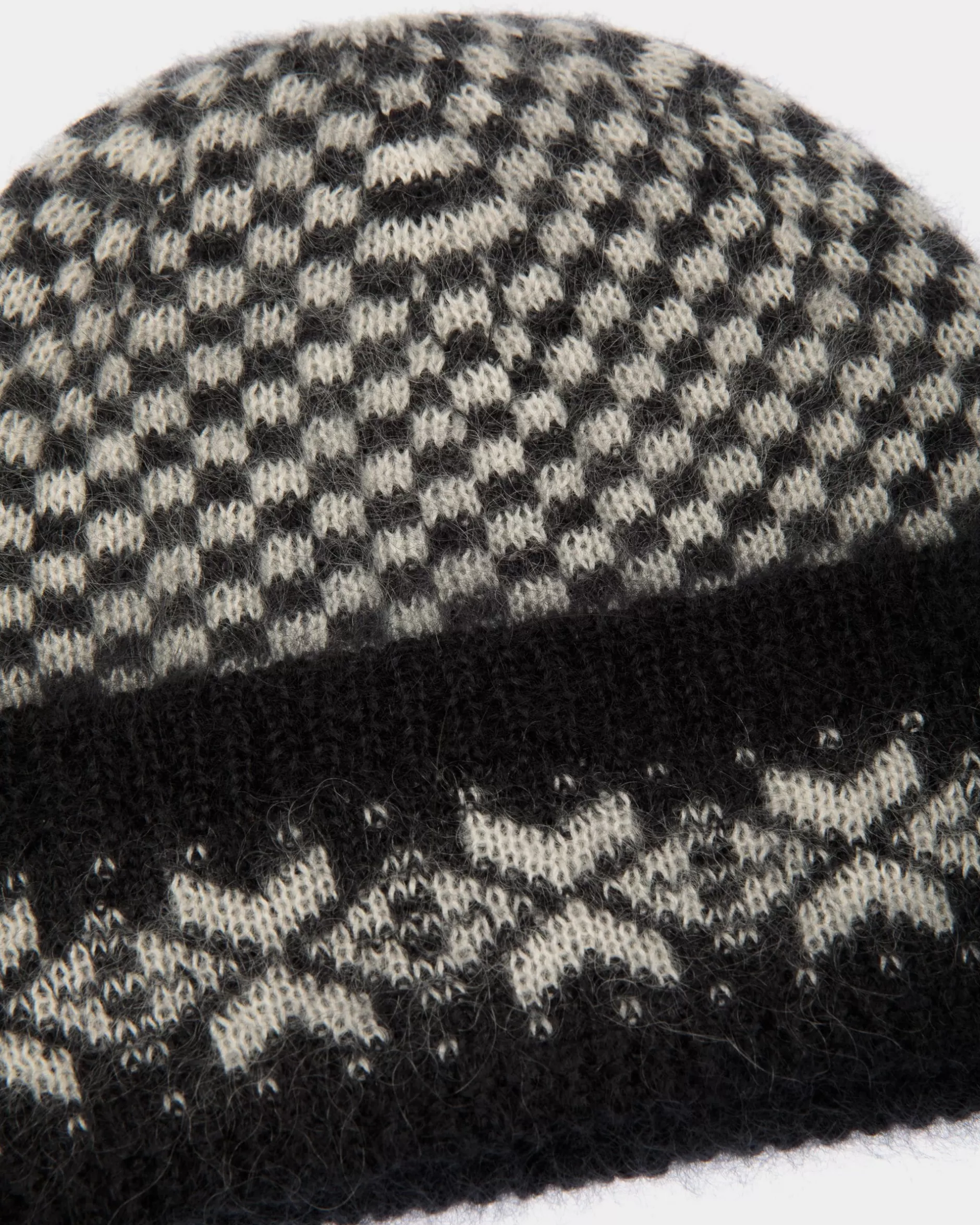 Bally Beanie Aus Mohair Und Seide In Und Weiß Schwarz Sale