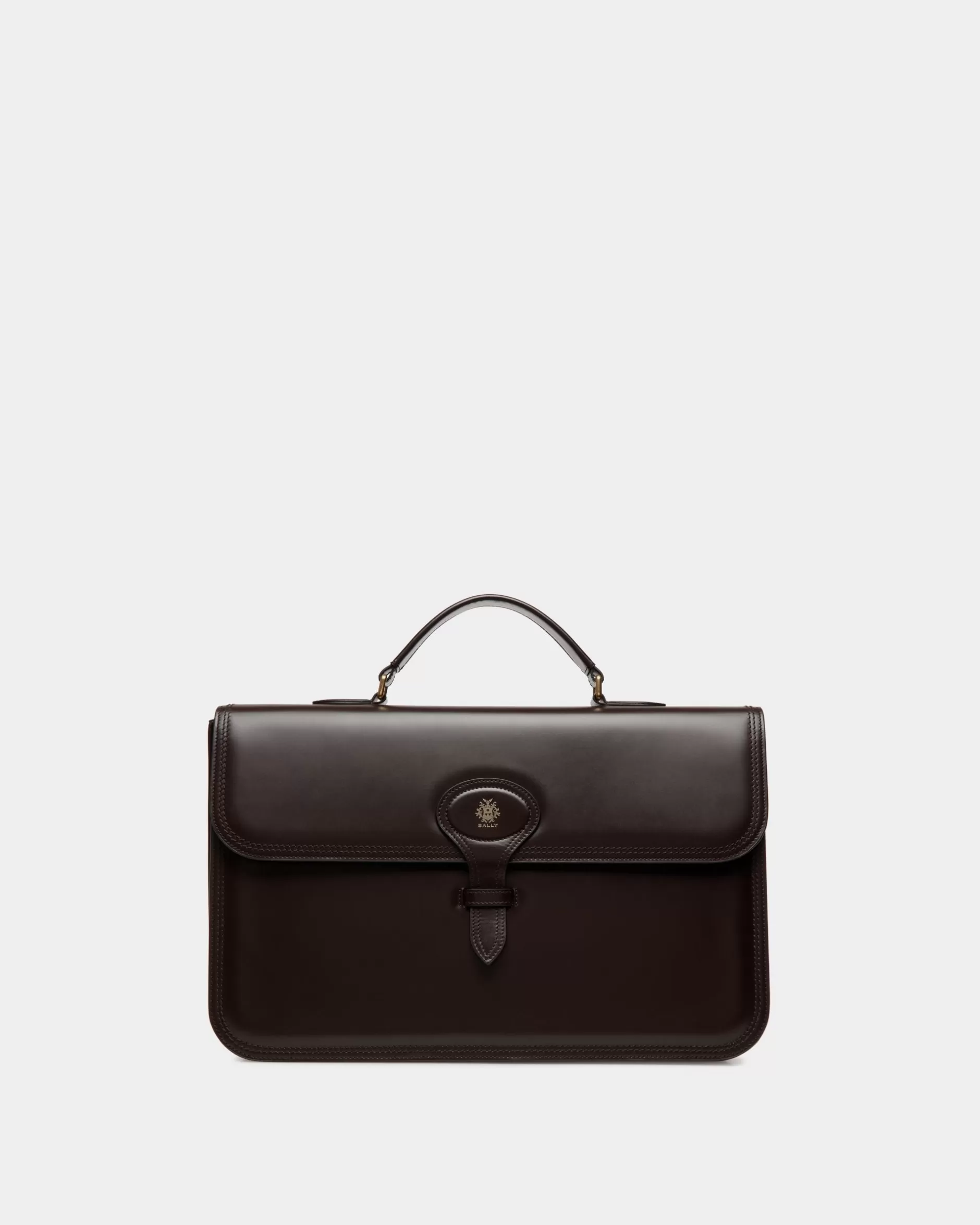 Bally Beckett Briefcase In Ebano Leather Braun Shop