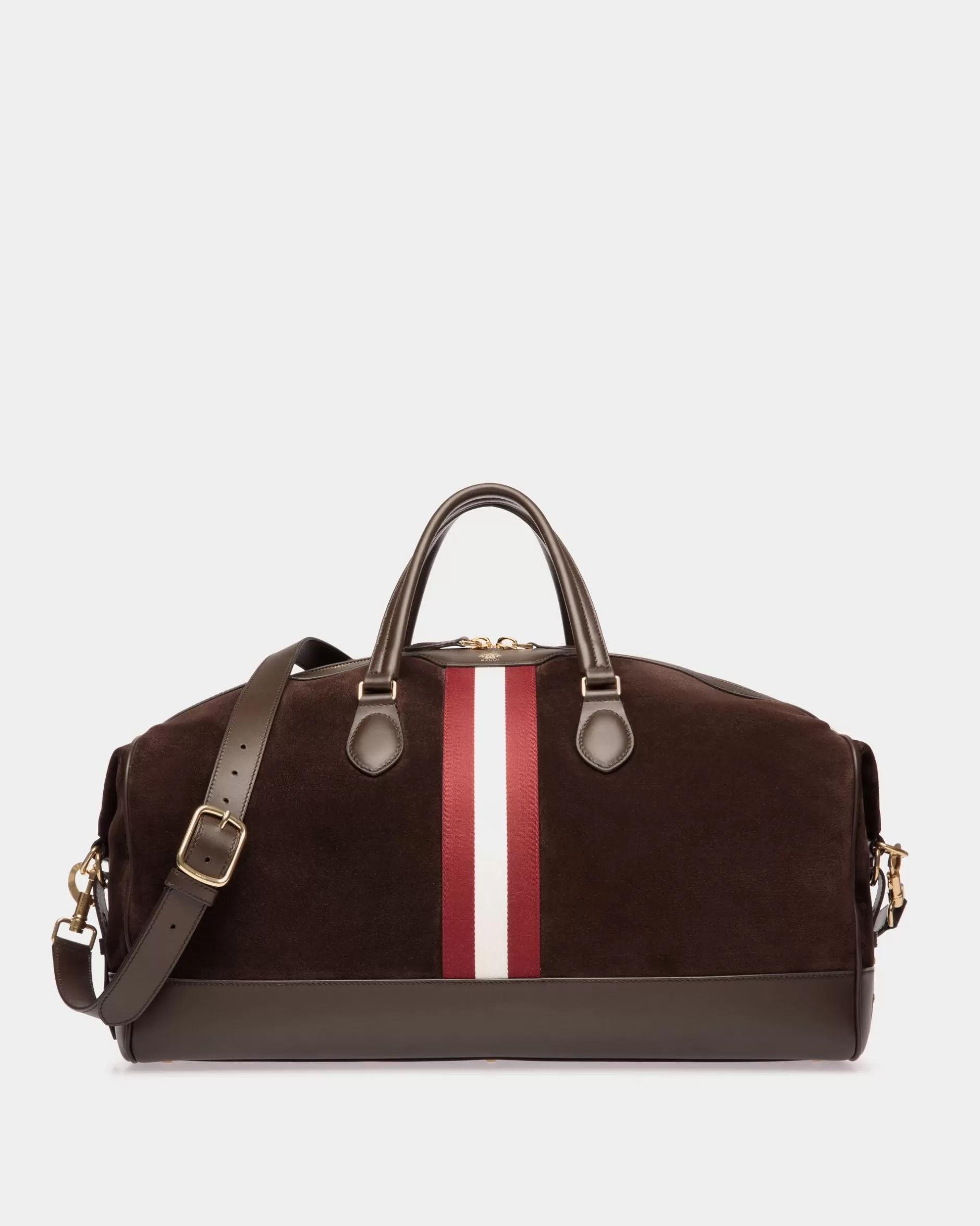 Bally Beckett Reisetasche Aus Veloursleder Und Leder In Ebenholz Braun Online