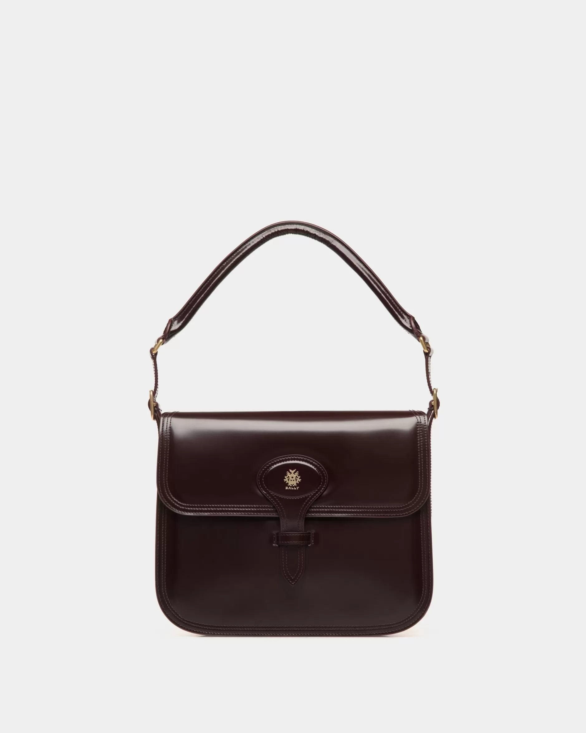 Bally Beckett Schultertasche Aus Gebürstetem Leder In Dunklem Bordeaux Outlet