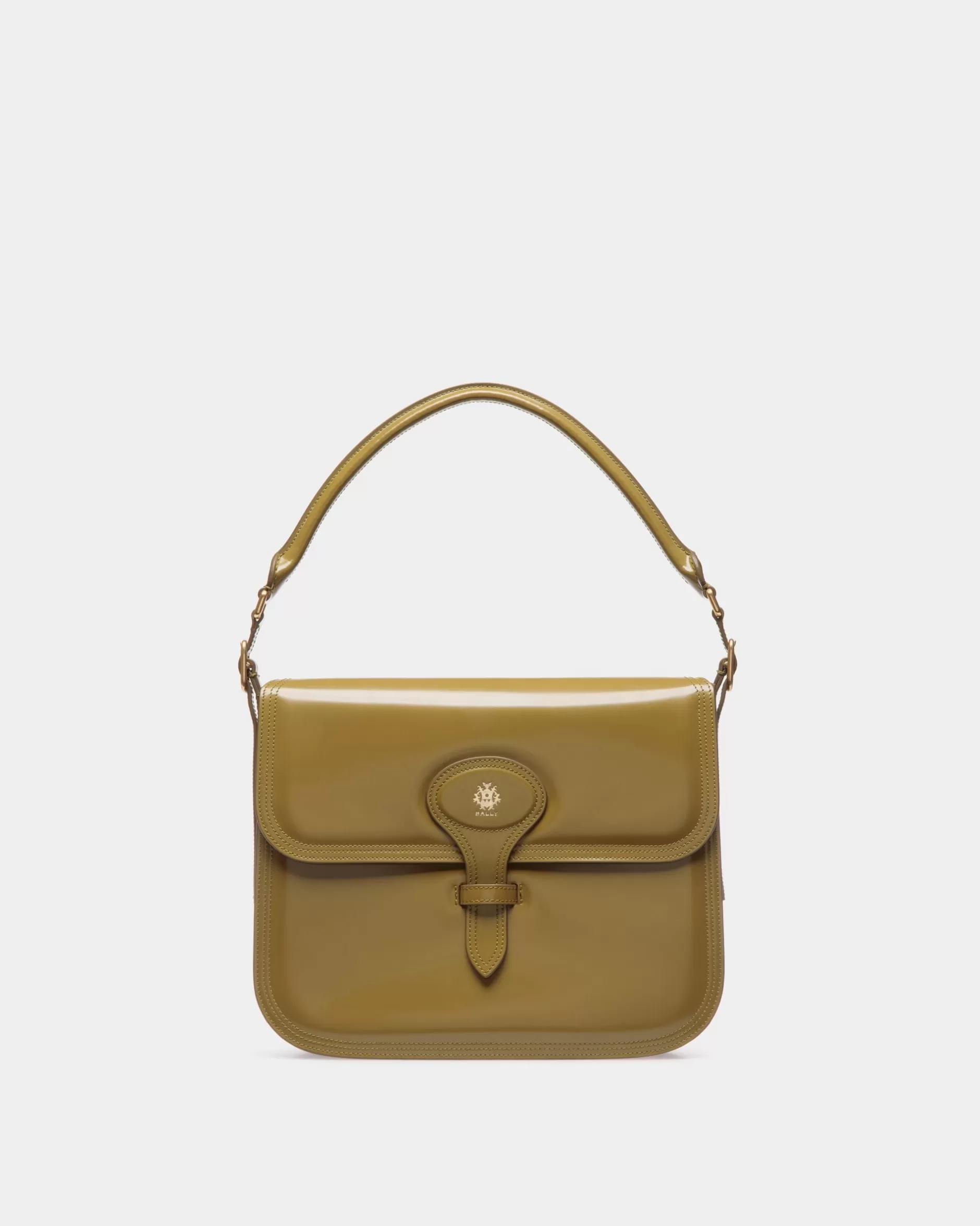 Bally Beckett Schultertasche Aus Gebürstetem Leder In Olive Green Grün Discount