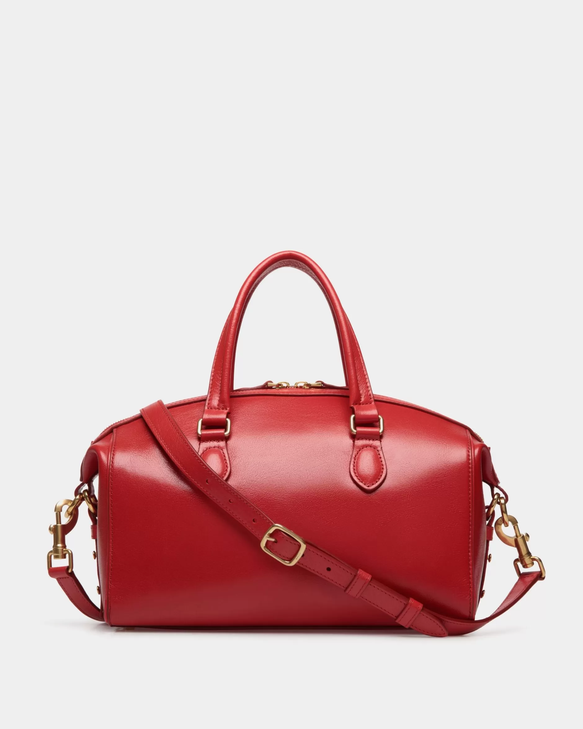 Bally Beckett Top Handle Bag In Red Leather Rot Shop