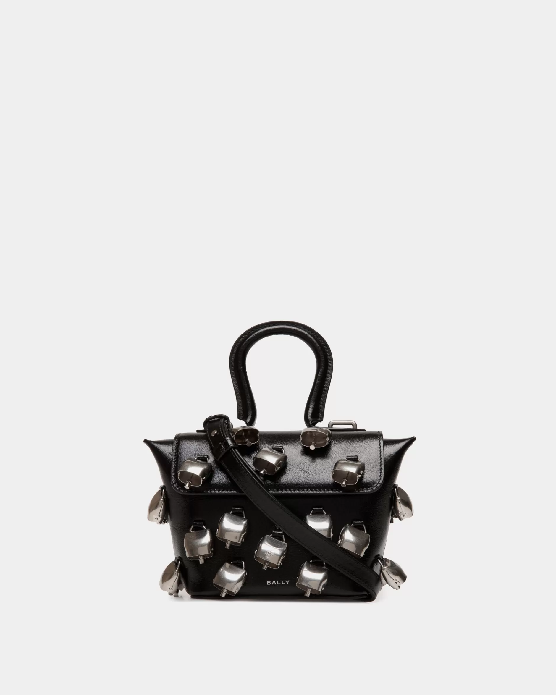 Bally Belle Minibag In Black Leather with Bells Schwarz New