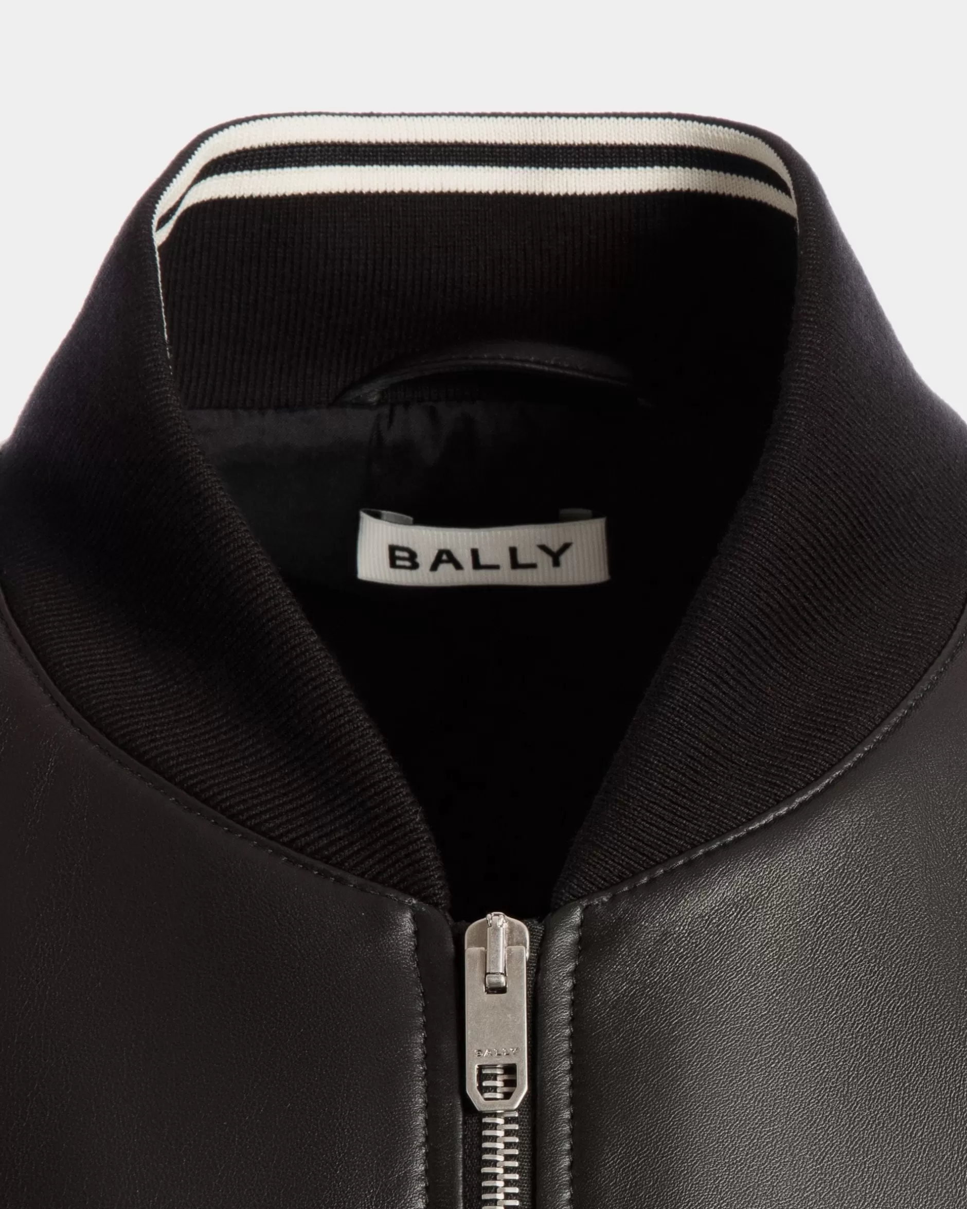 Bally Bomberjacke Aus Leder In Schwarz Flash Sale