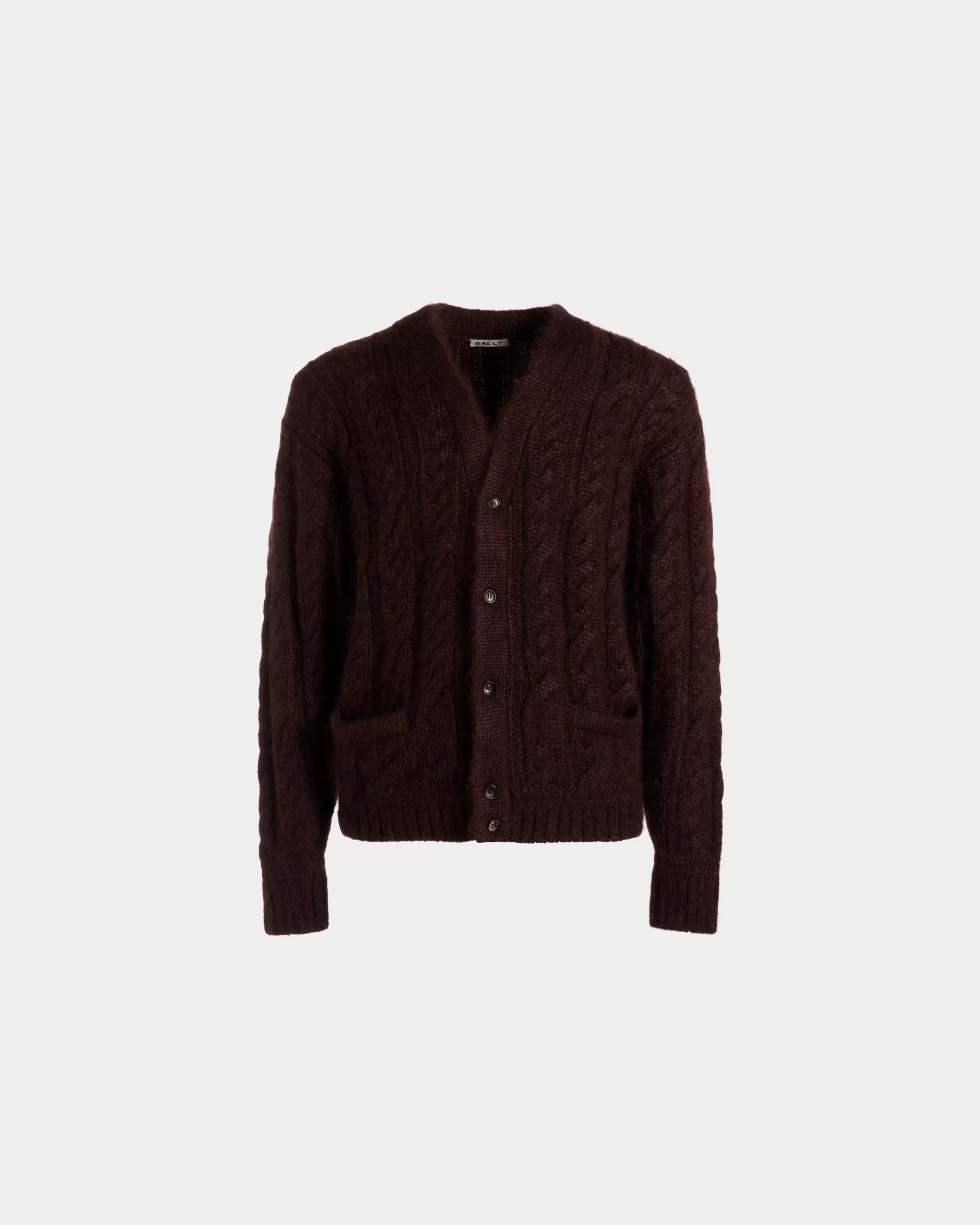 Bally Cardigan Aus em Mohair Und Seide Braun Flash Sale