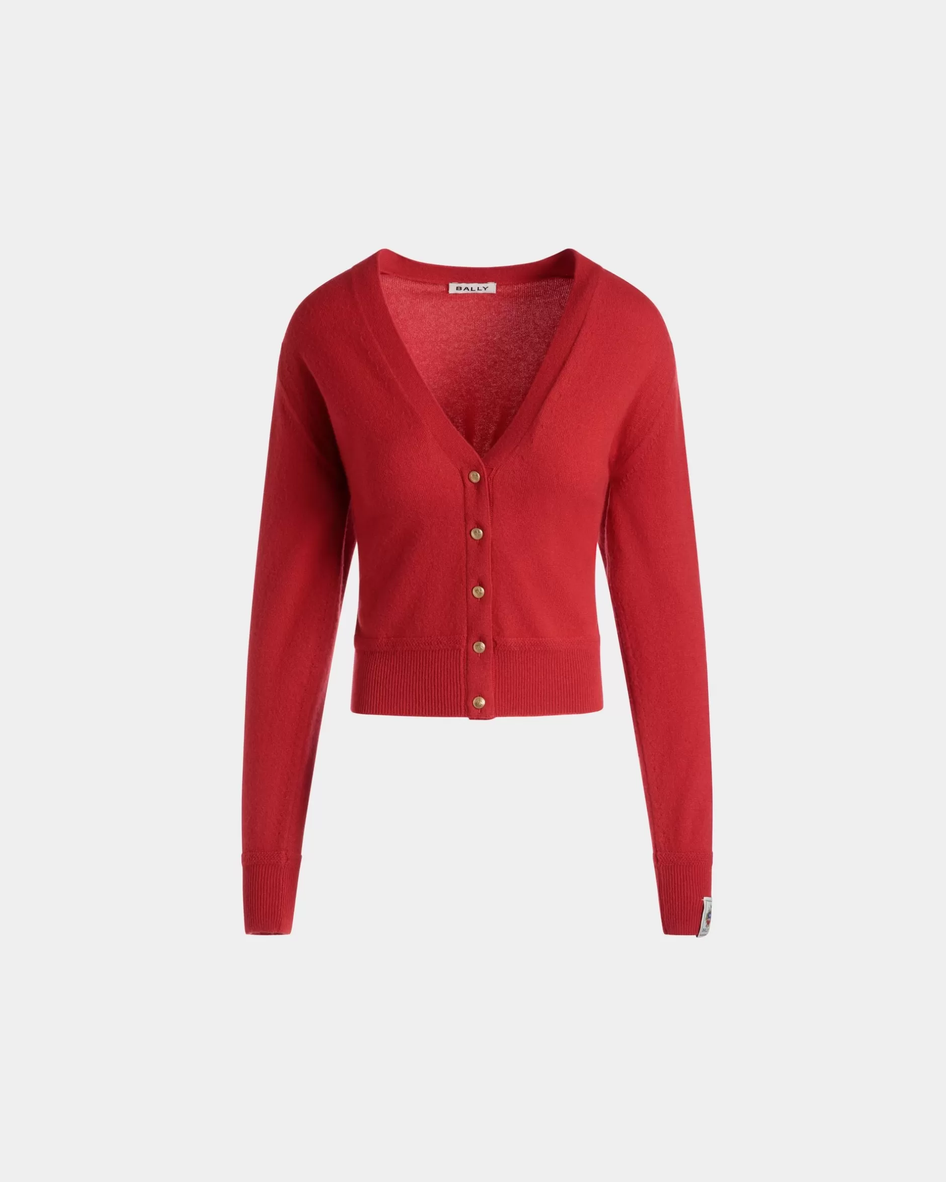 Bally Cardigan Aus Kaschmir In Candy Red Rot Flash Sale