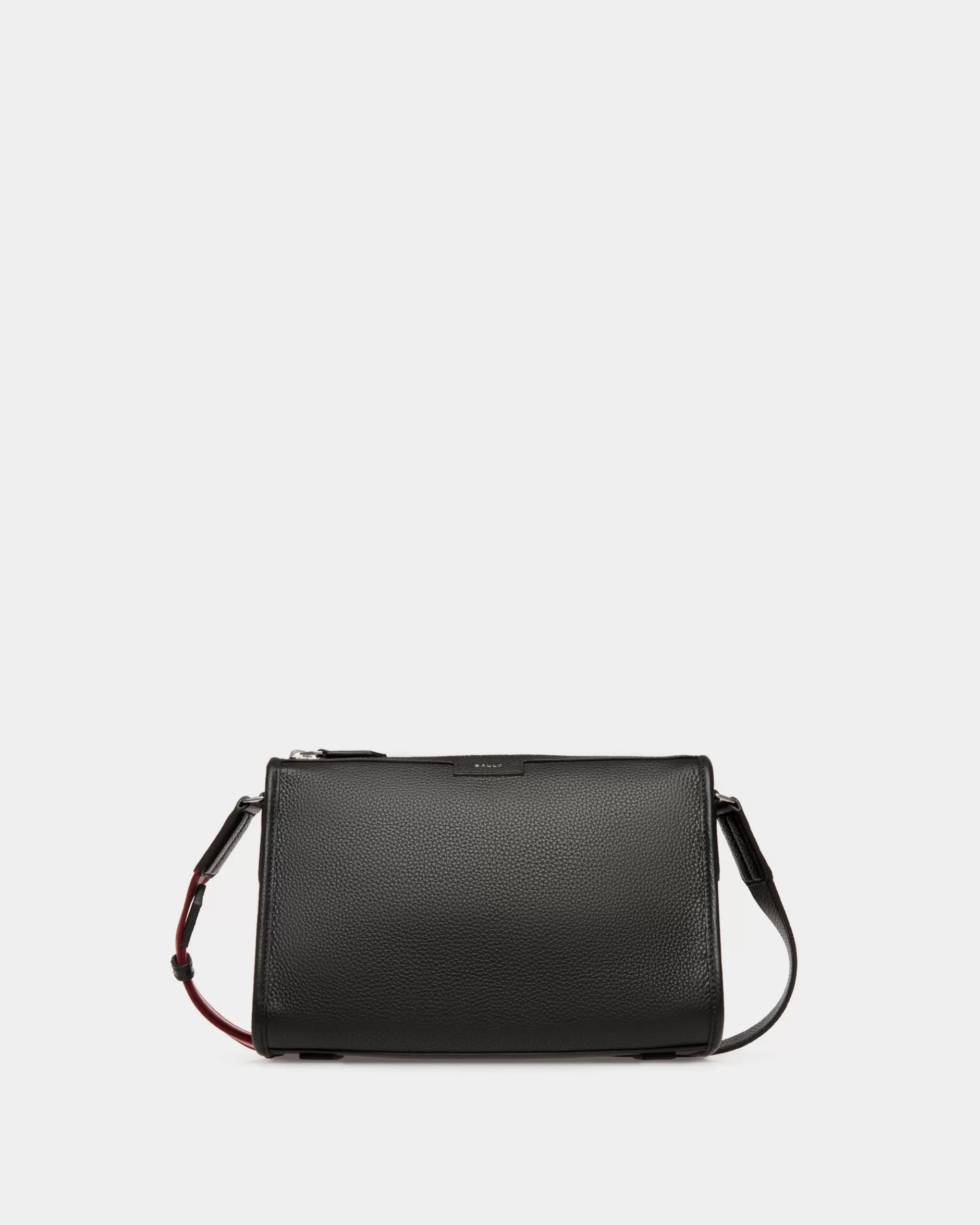 Bally Code Kleine Messenger-Tasche Aus Genarbtem em Leder Schwarz Online