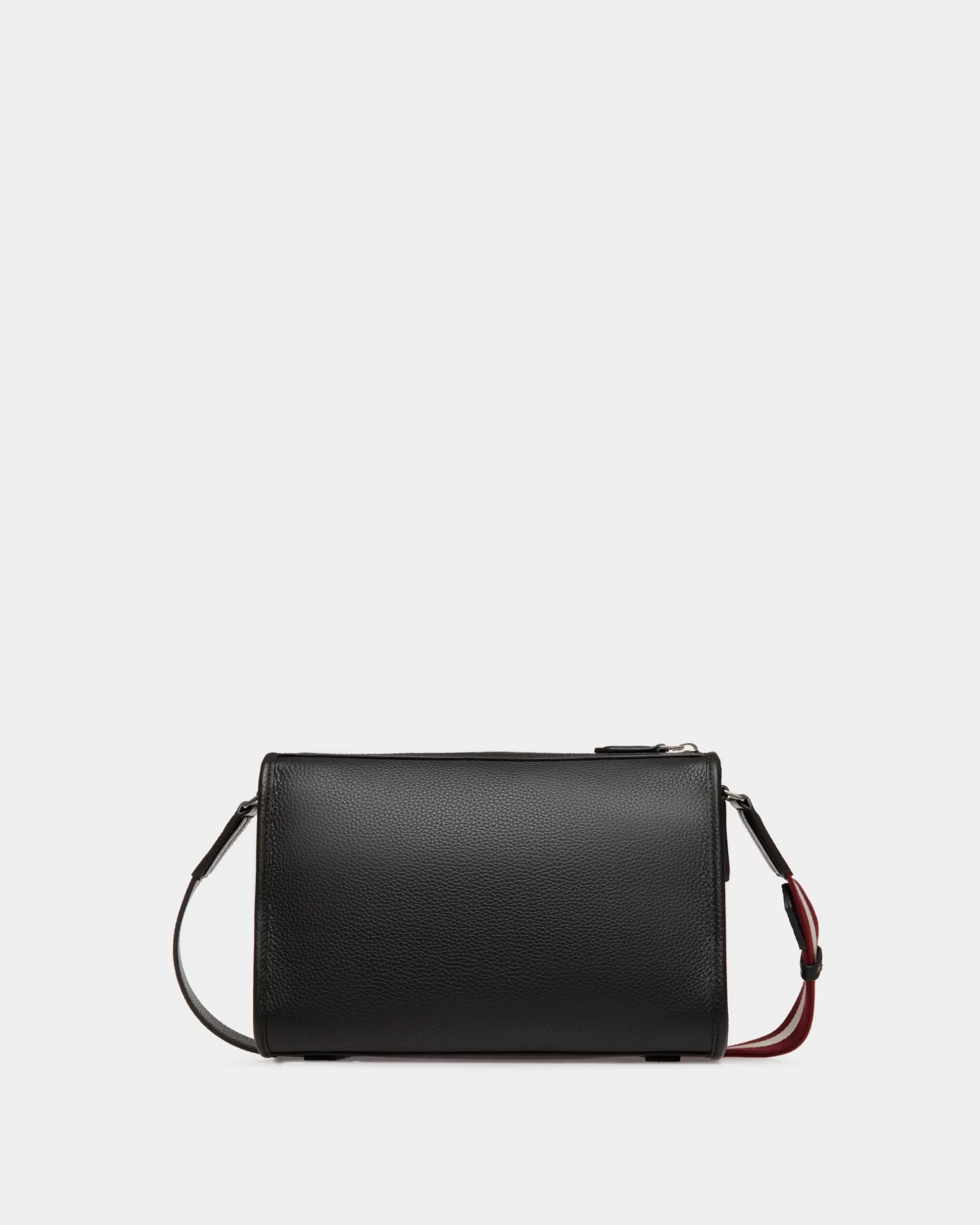 Bally Code Kleine Messenger-Tasche Aus Genarbtem em Leder Schwarz Online