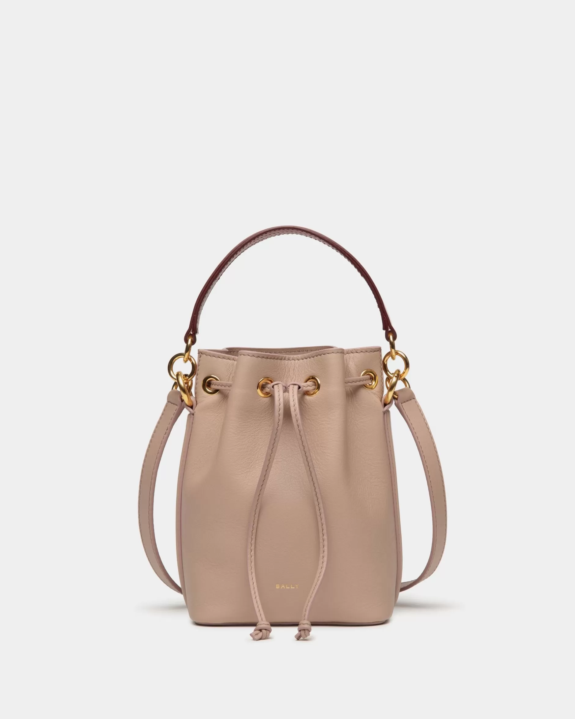 Bally Code Mini-Beuteltasche Aus Leder In Light Beige Discount