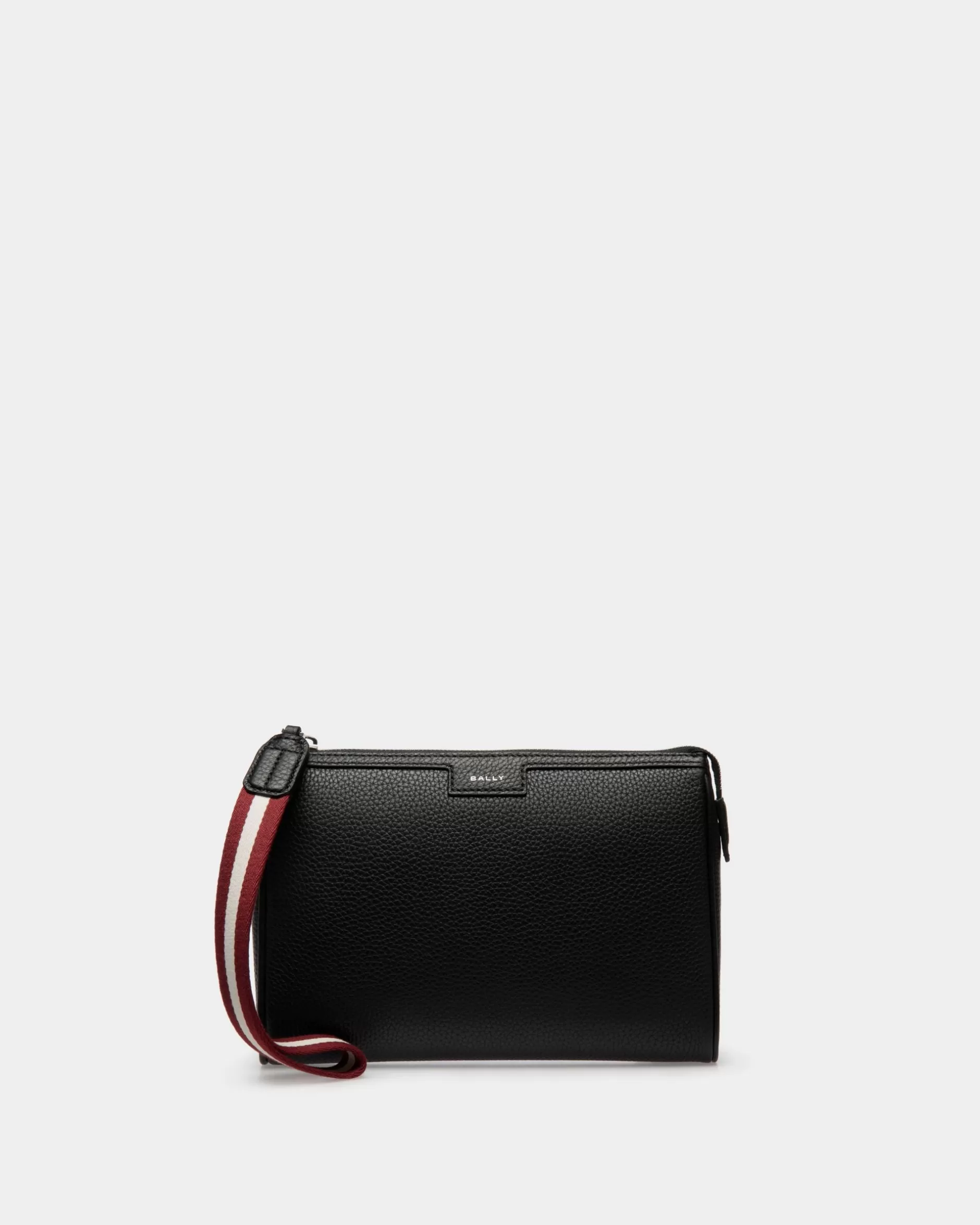 Bally Code Pochette Aus Genarbtem Leder In Schwarz Best Sale