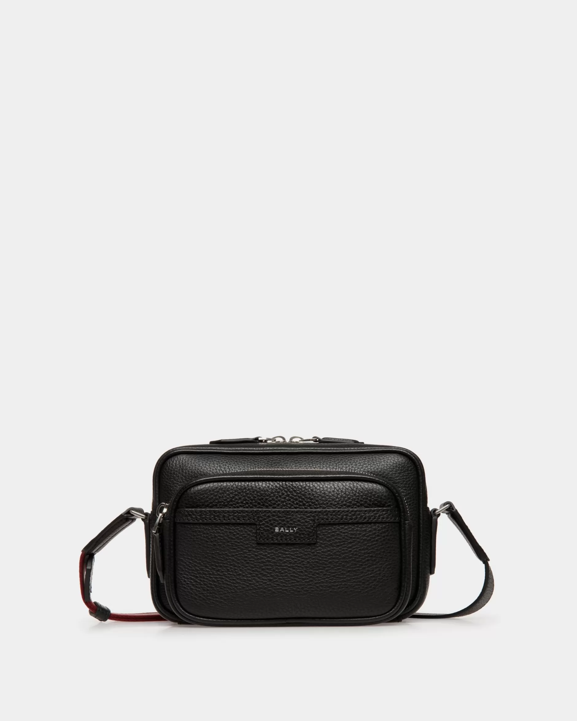 Bally Code Umhängetasche Aus Genarbtem em Leder Schwarz Online