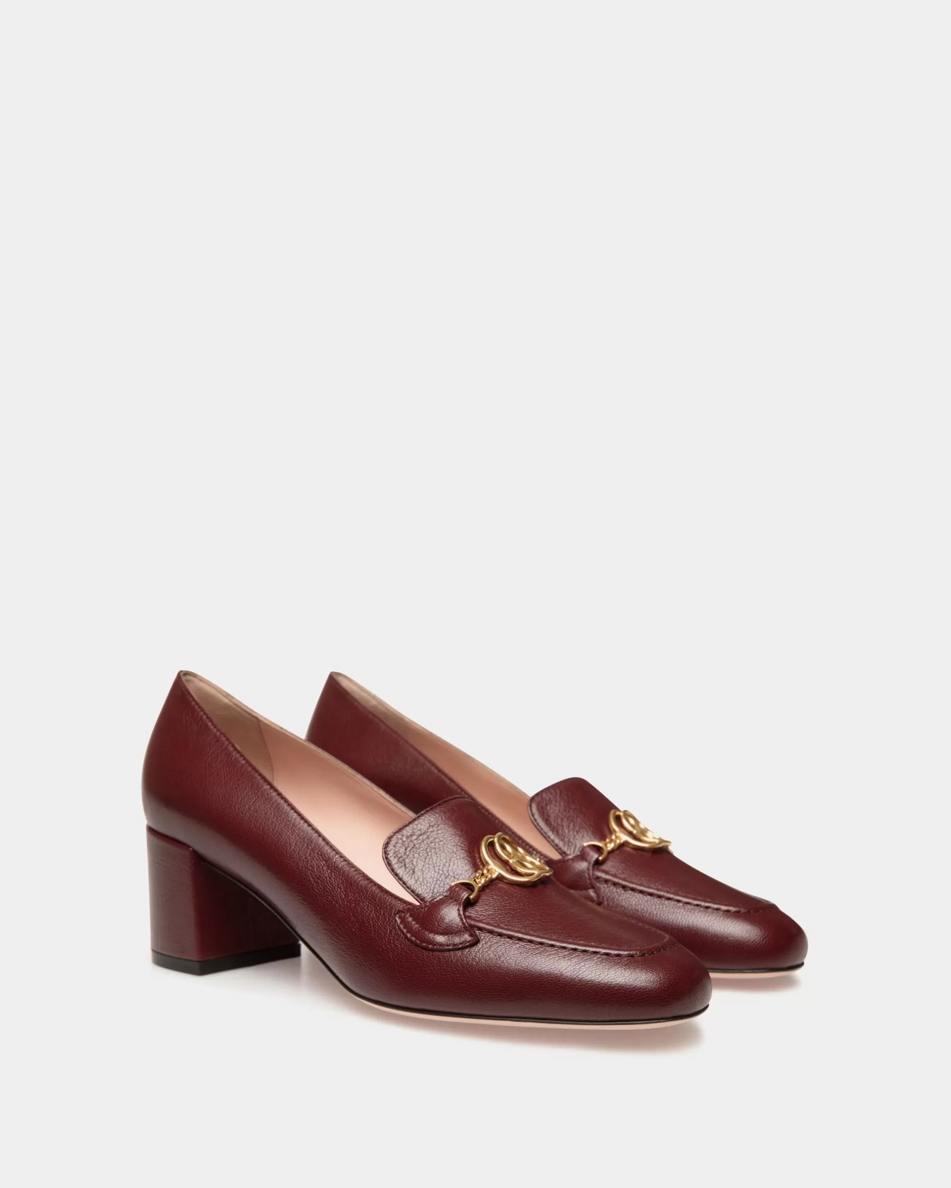 Bally Daily Emblem Pumps Aus Leder In Andorra Burgundy Best