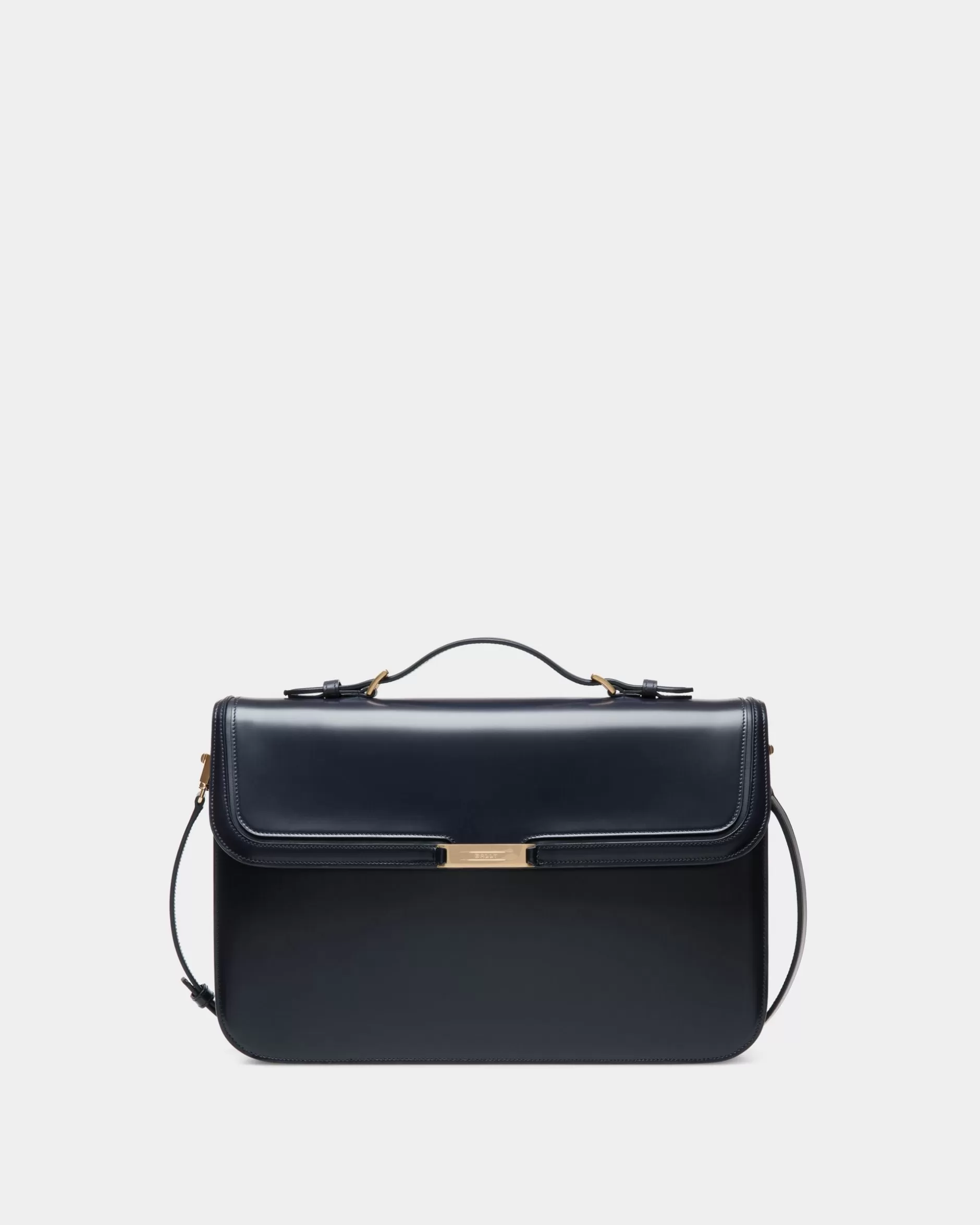 Bally Deco Aktentasche Aus Gebürstetem Leder In Navy Blue Blau Online