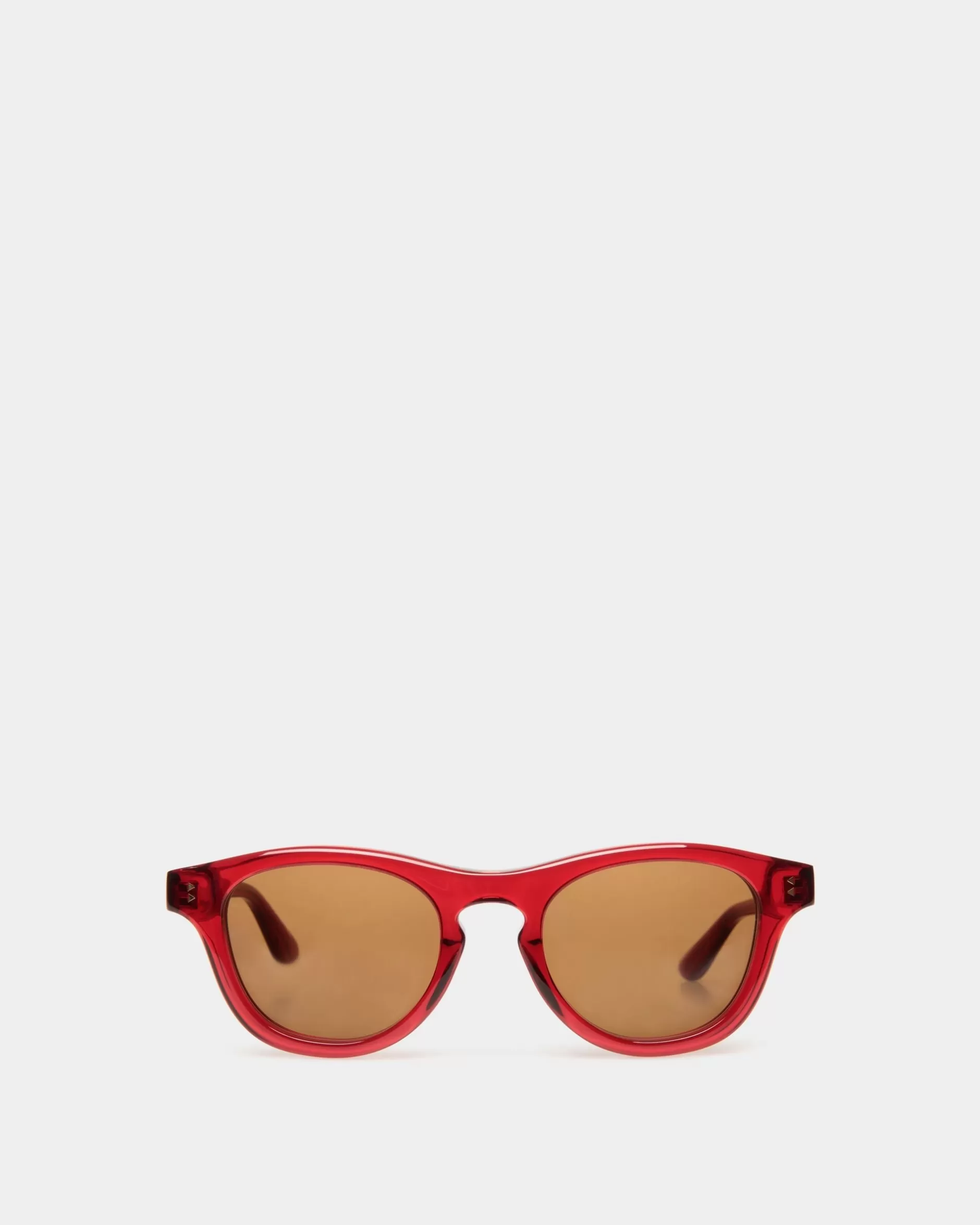 Bally Dieter Sonnenbrille Aus em Acetat Rot Shop