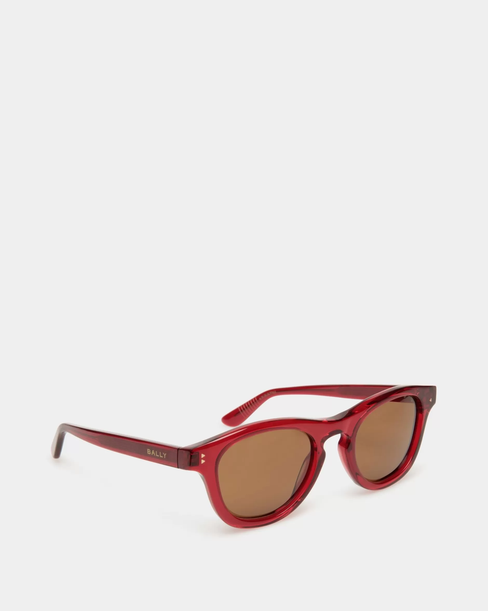 Bally Dieter Sonnenbrille Aus em Acetat Rot Shop