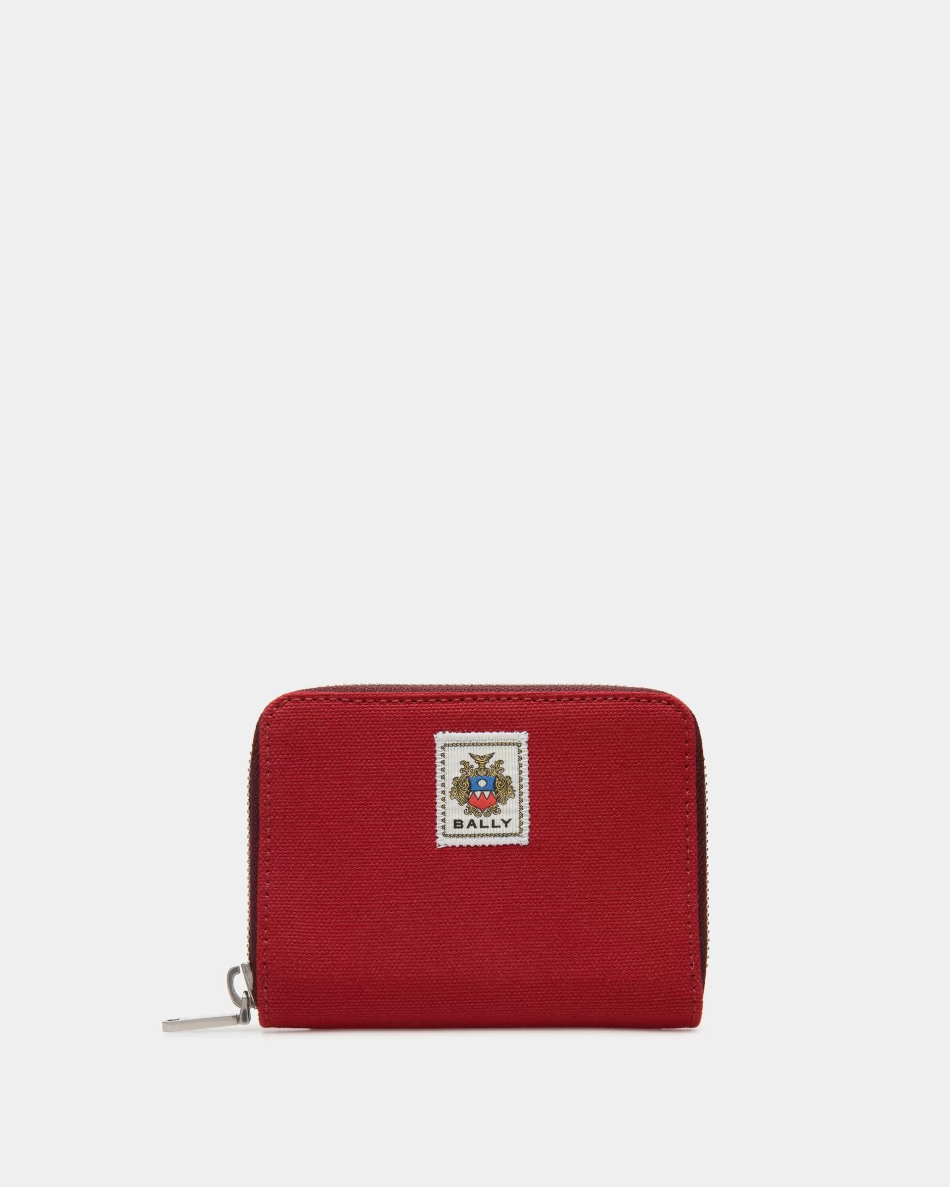 Bally Easy Brieftasche Aus Baumwollcanvas In Candy Red Rot Outlet