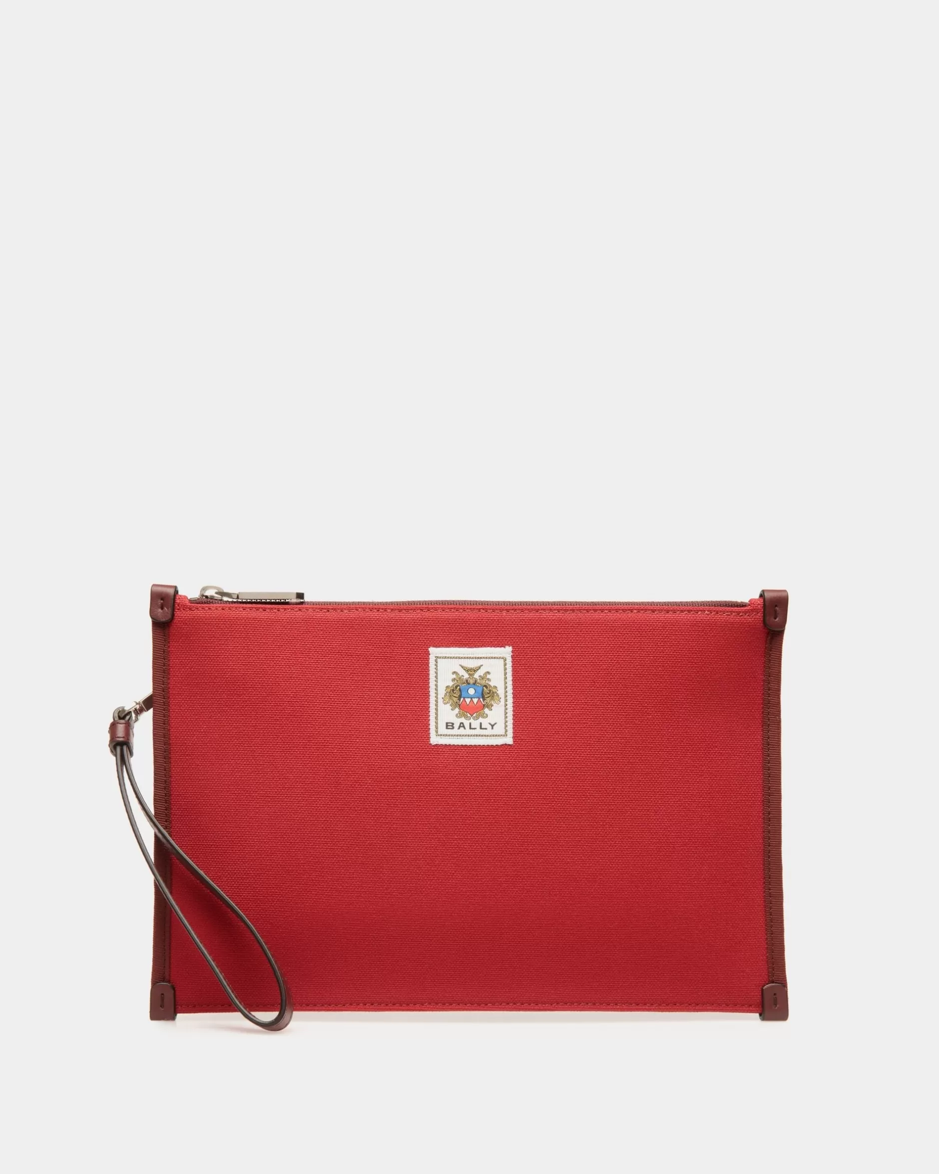 Bally Easy Pochette Aus Baumwollcanvas In Candy Red Rot Cheap