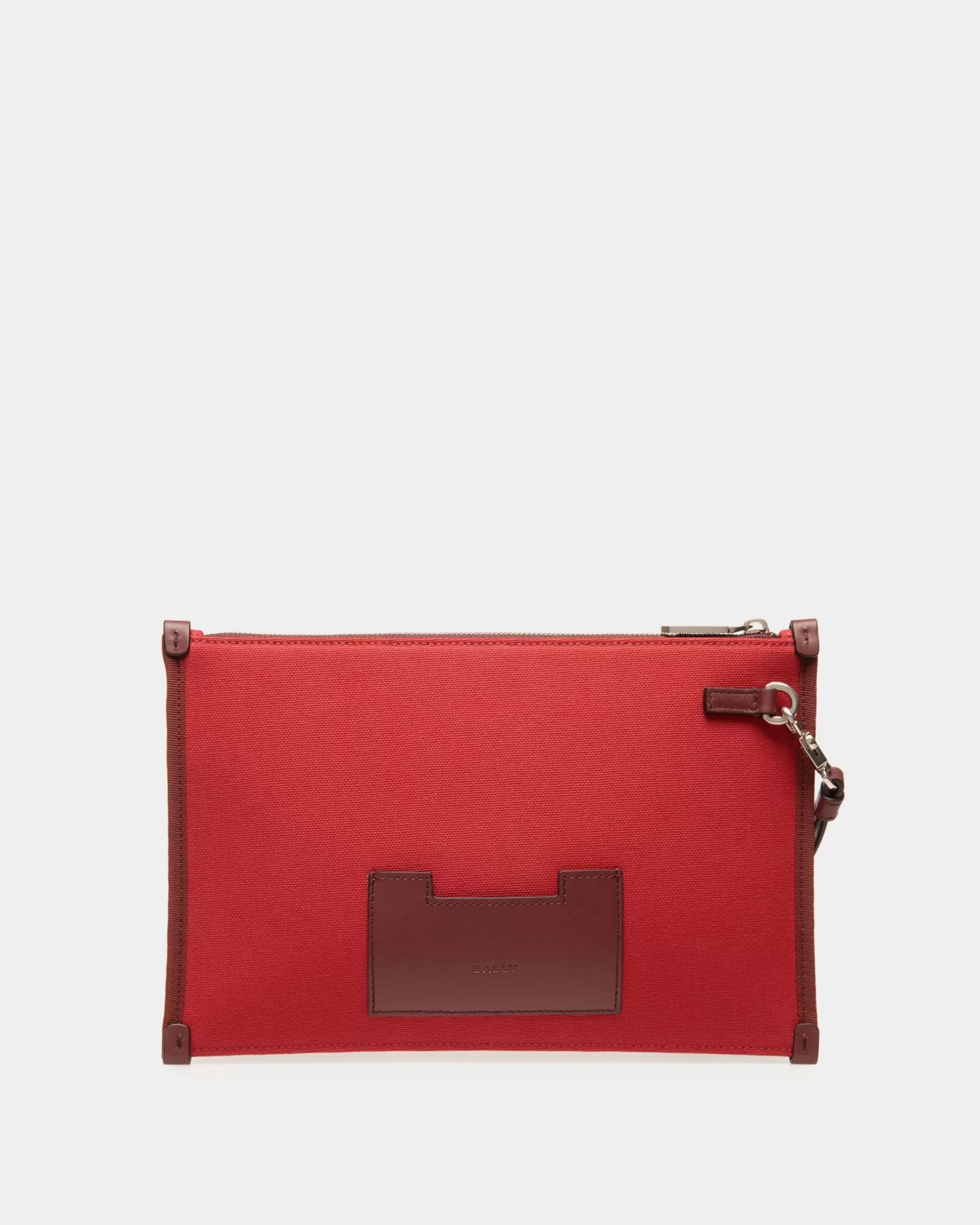 Bally Easy Pochette Aus Baumwollcanvas In Candy Red Rot Cheap