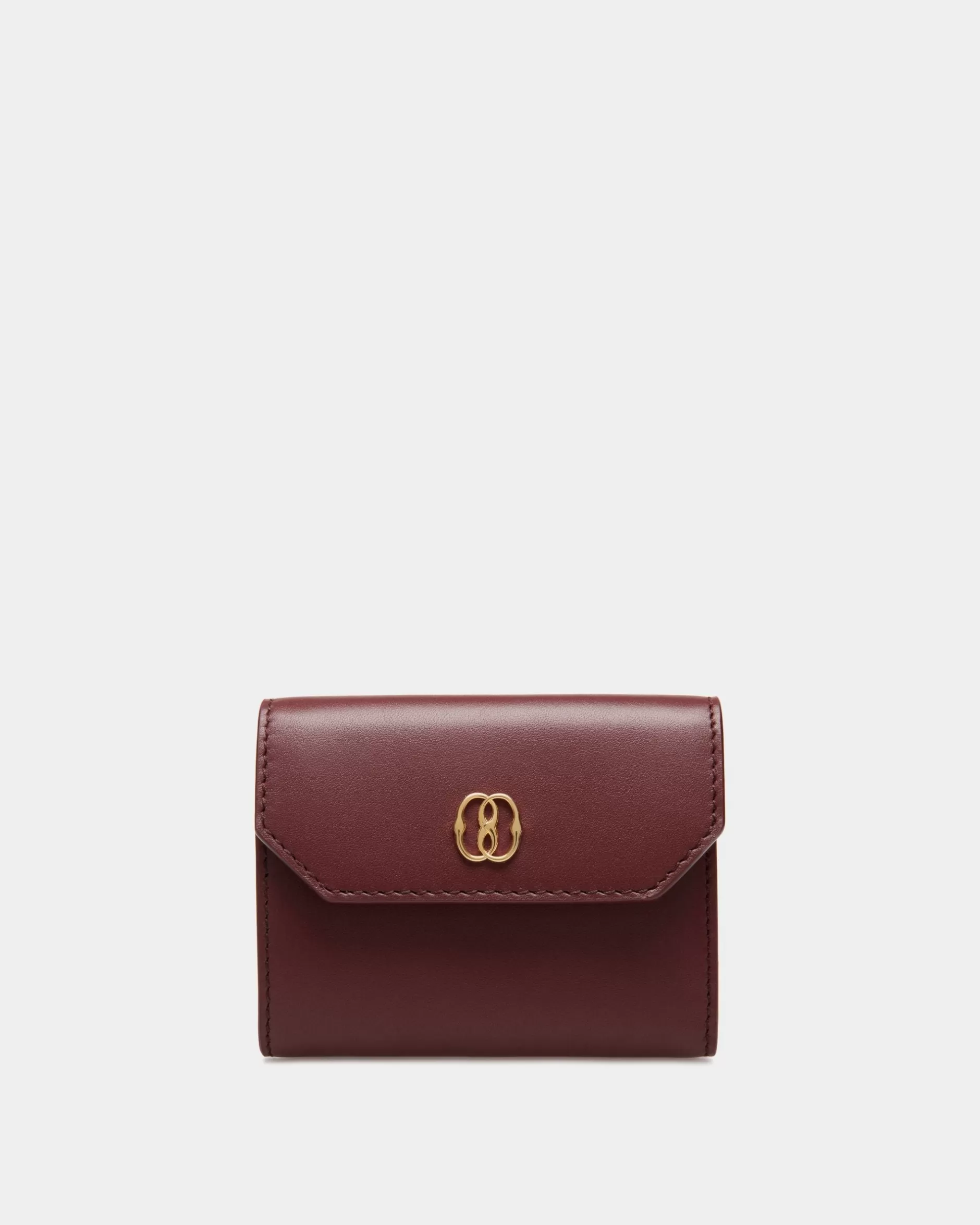 Bally Emblem Geldbörse Aus Leder In Andorra Bordeaux Discount