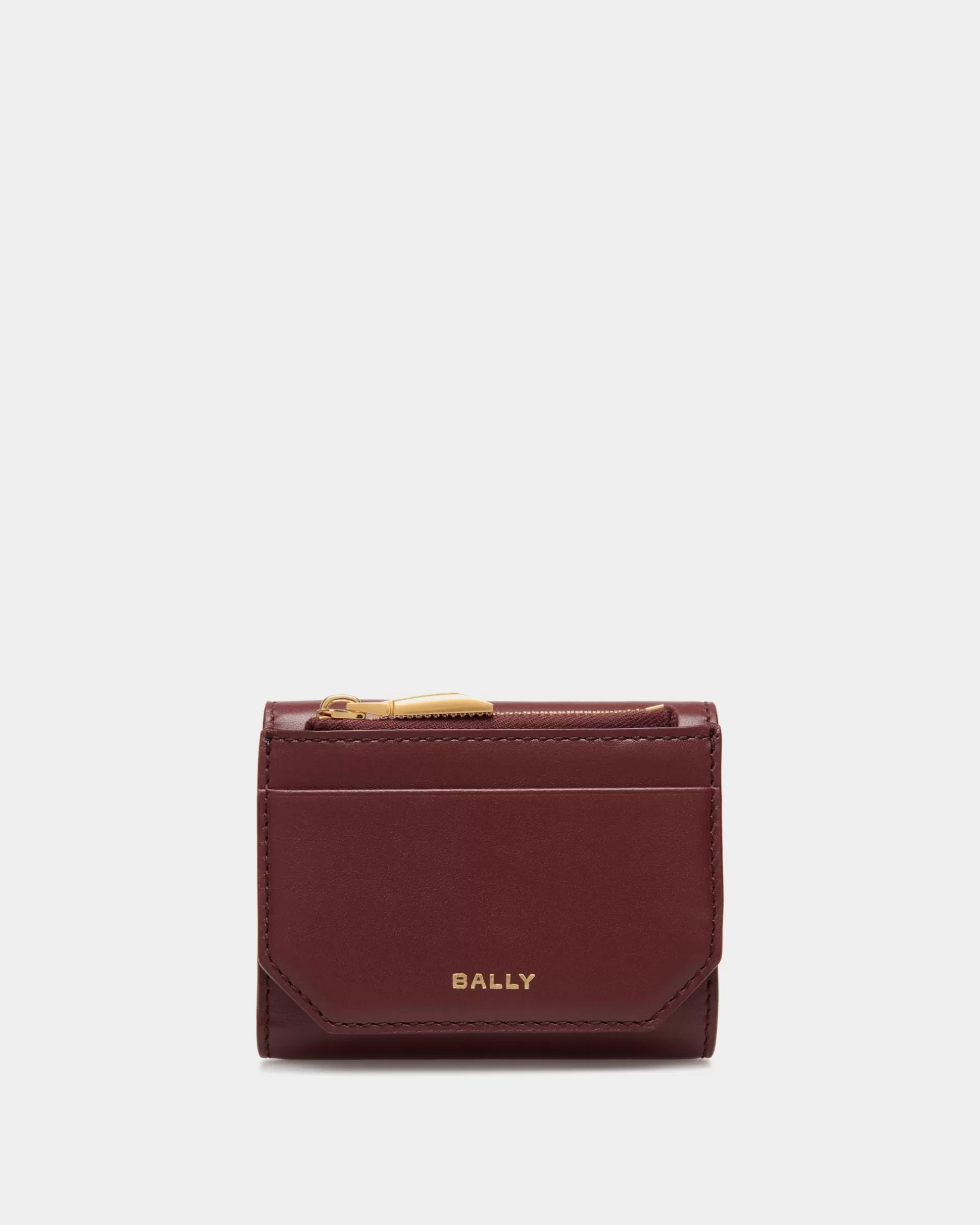 Bally Emblem Geldbörse Aus Leder In Andorra Bordeaux Discount