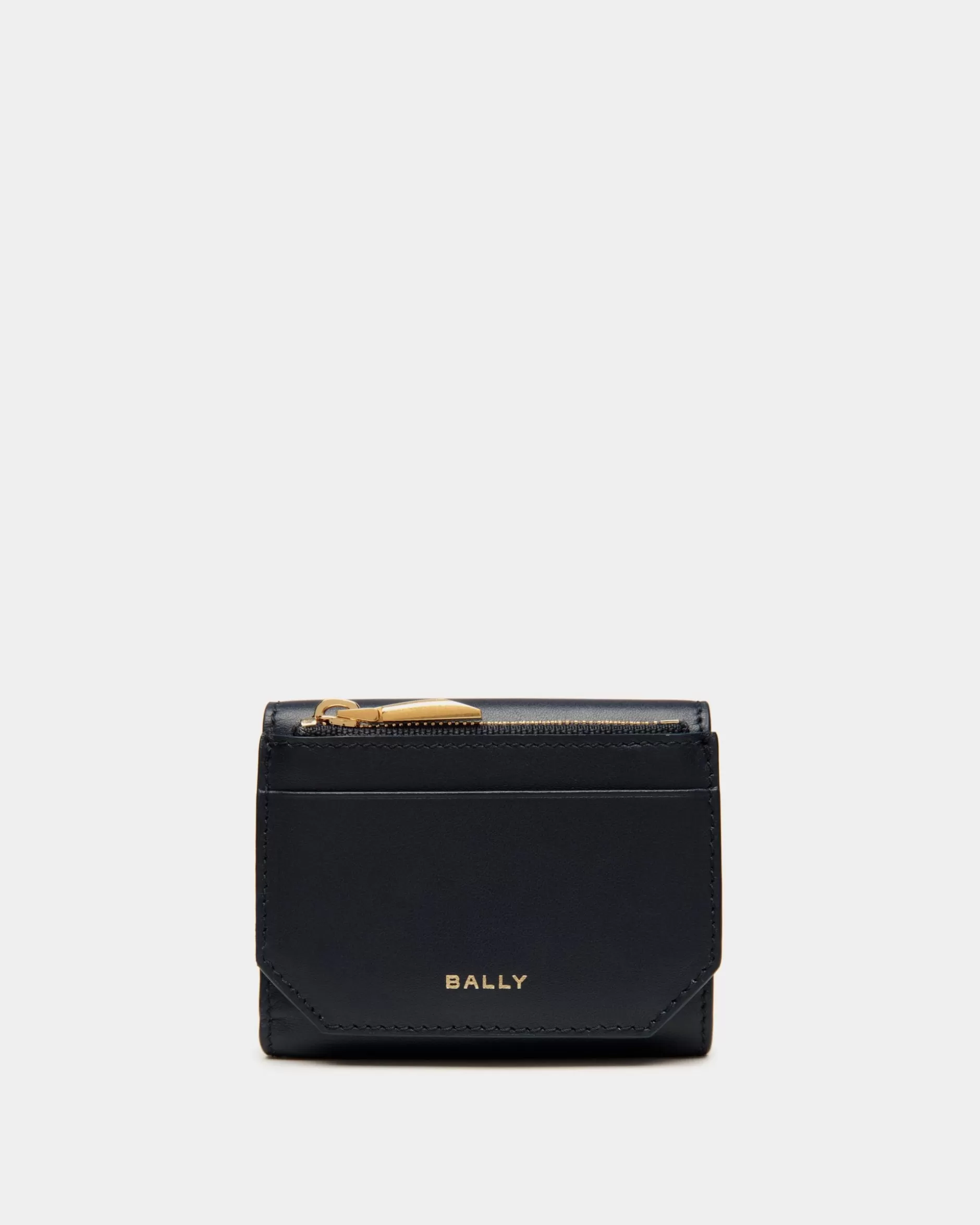 Bally Emblem Geldbörse Aus Leder In Navy Blue Blau Best