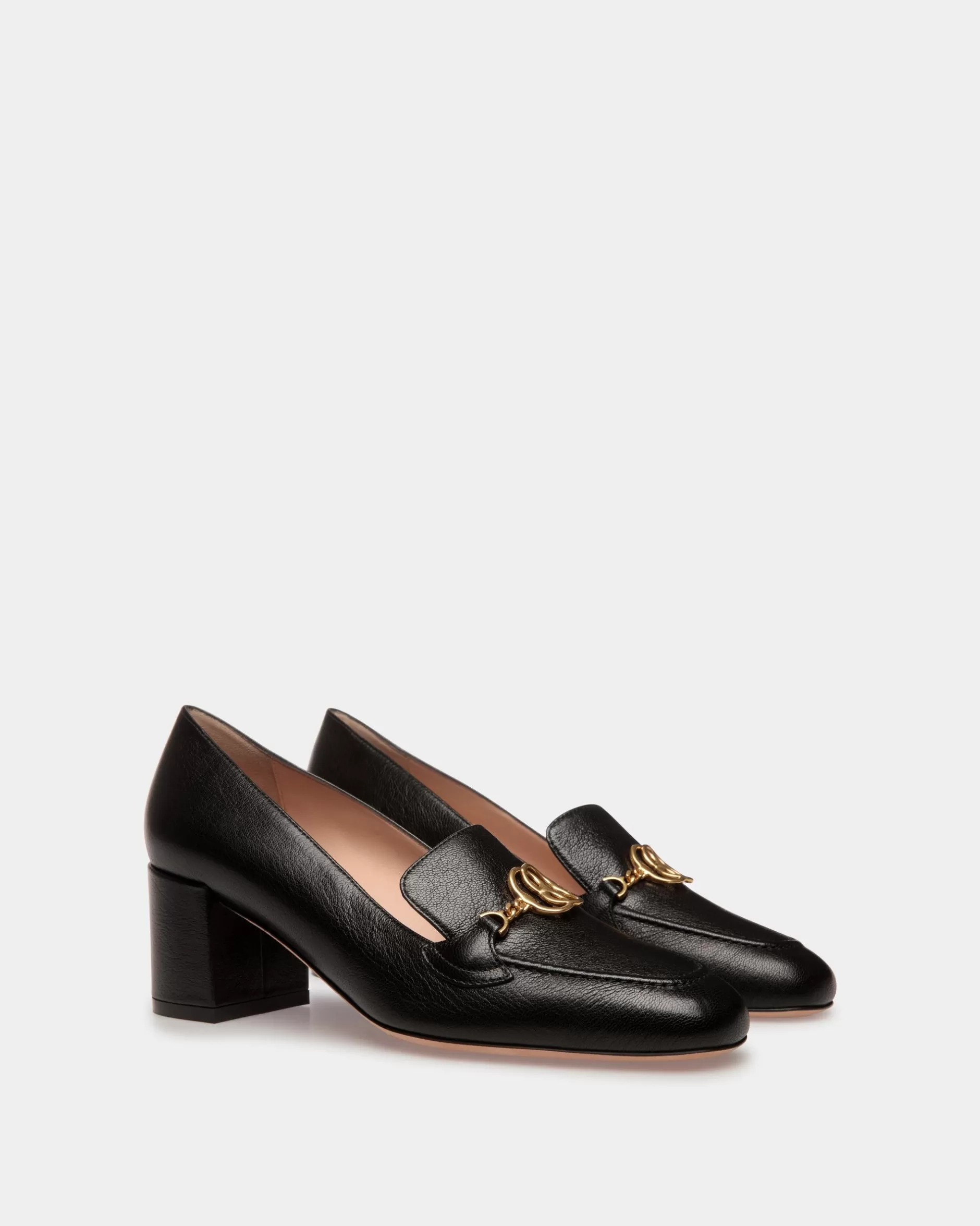 Bally Emblem Pumps Aus Leder In Schwarz Hot