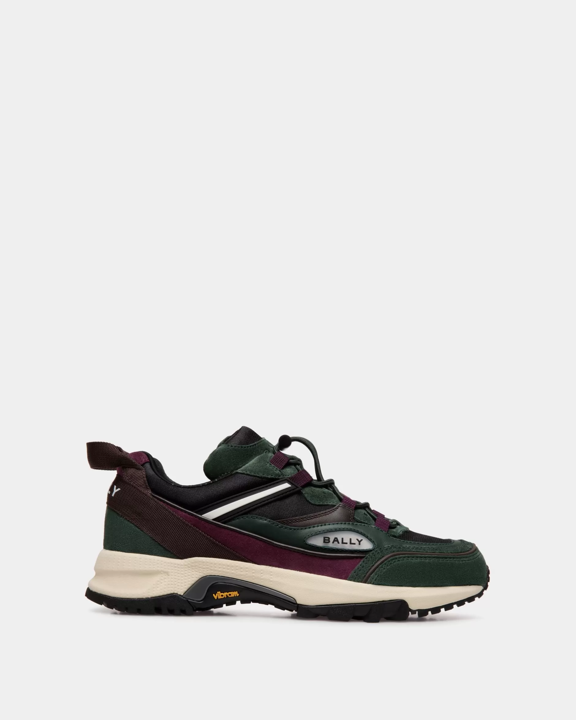 Bally Faster Sneaker Aus Leder Und Nylon In Bottle Green Grün Hot