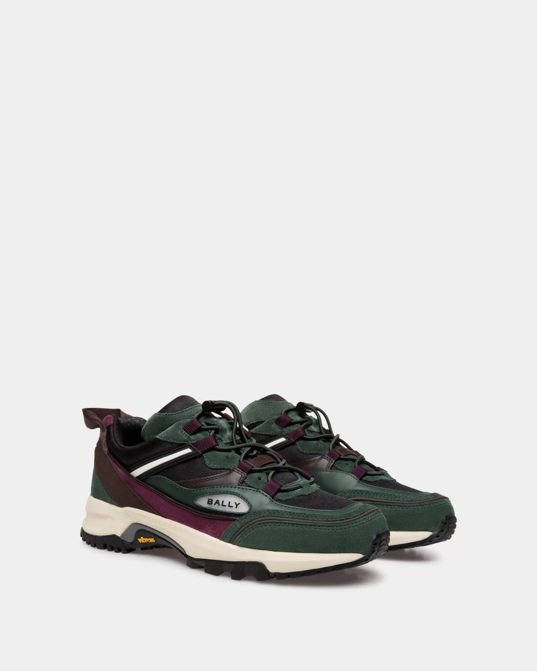 Bally Faster Sneaker Aus Leder Und Nylon In Bottle Green Grün Hot