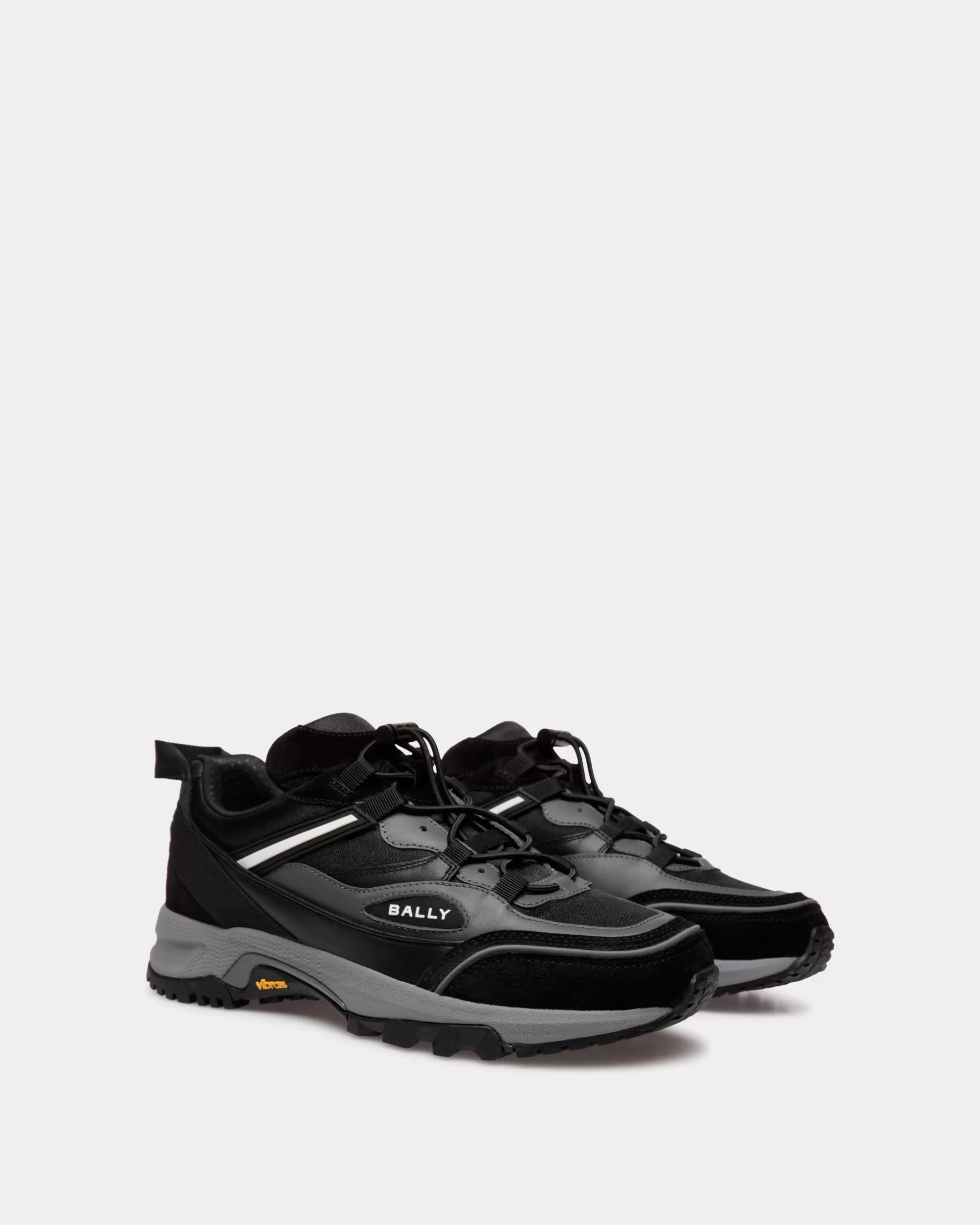 Bally Faster Sneaker Aus em Leder Und Nylon Schwarz Outlet