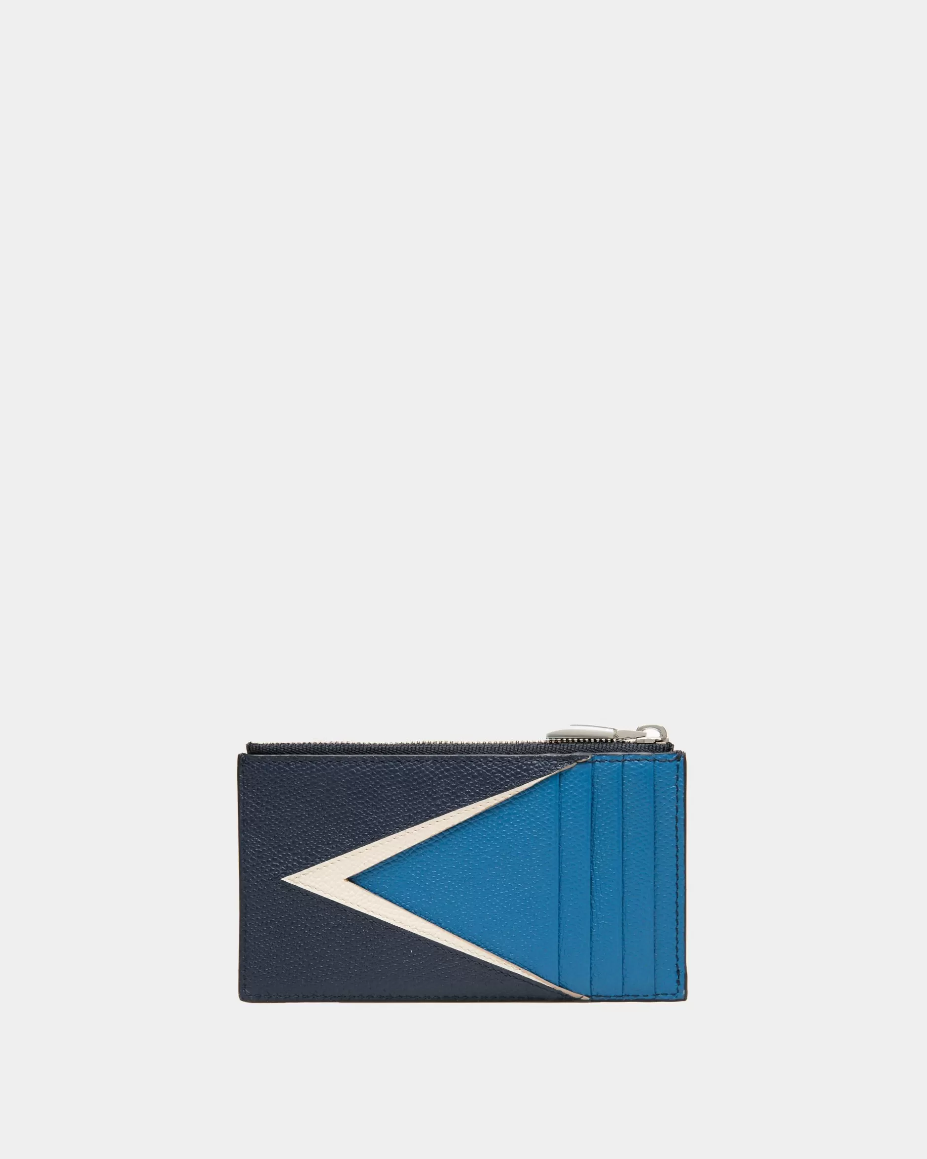 Bally Flag Kartenetui Mit Münzfach Aus em Leder Blau Fashion