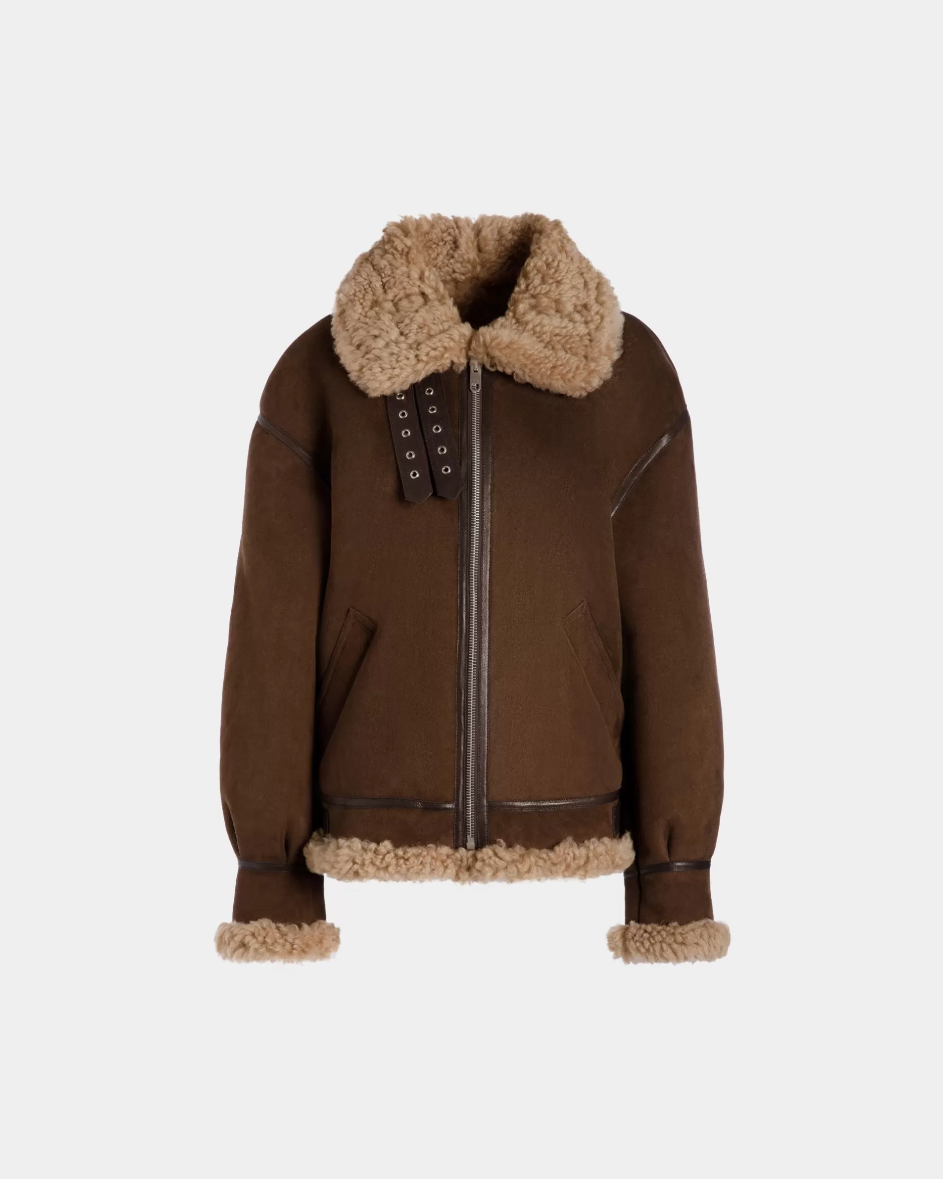 Bally Fliegerjacke Aus Schaffell In Braun Best