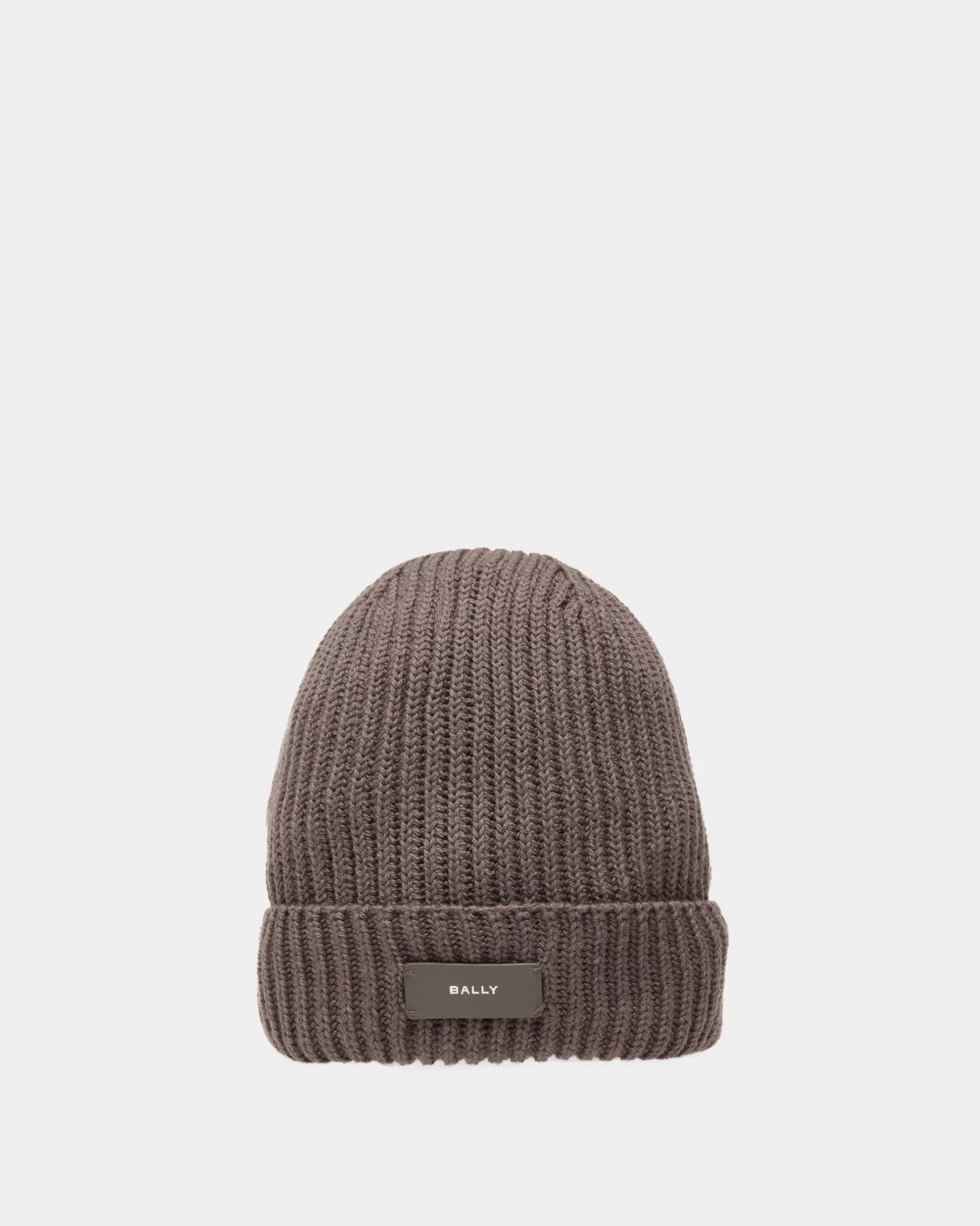 Bally Gerippte Beanie-Mütze Aus Wolle In Dark Mineral Grau Discount