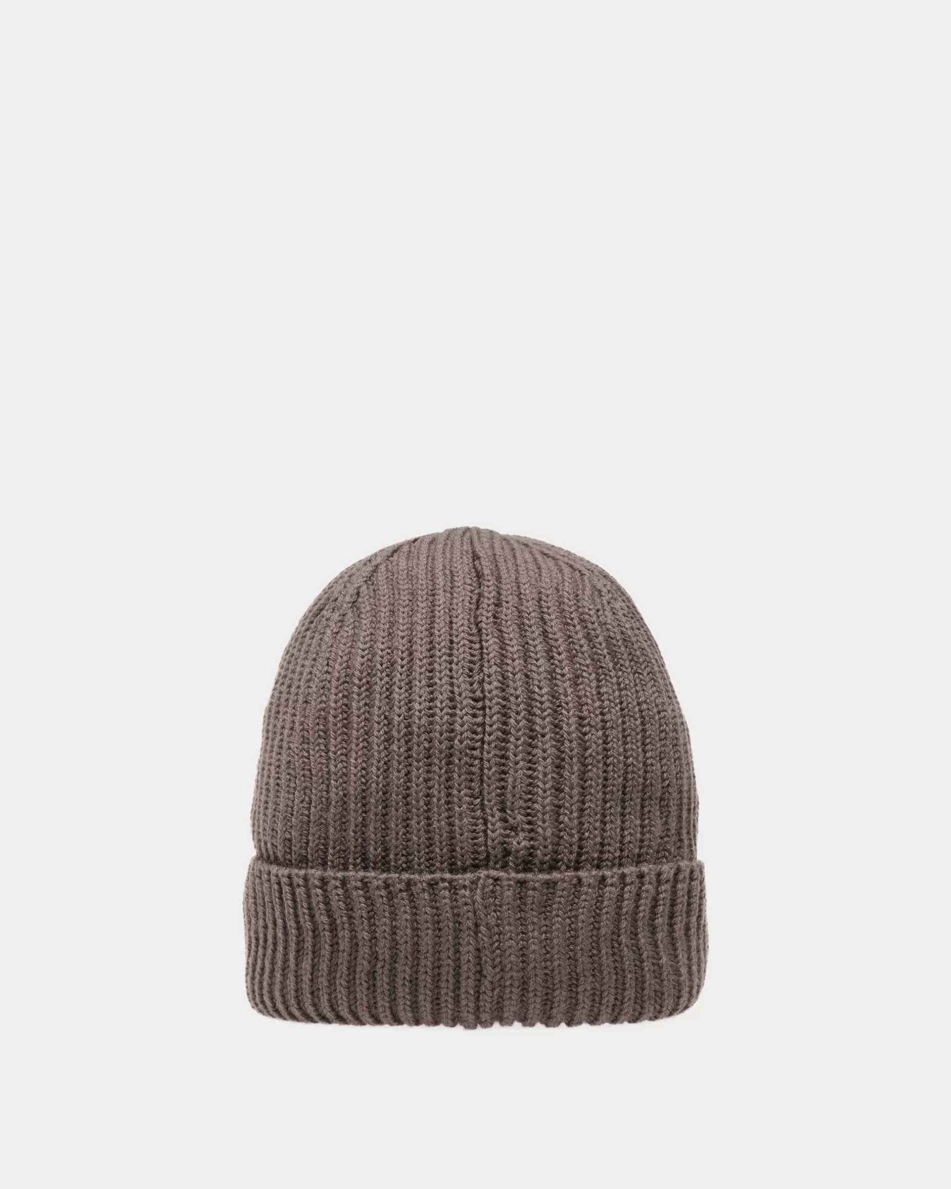 Bally Gerippte Beanie-Mütze Aus Wolle In Dark Mineral Grau Discount