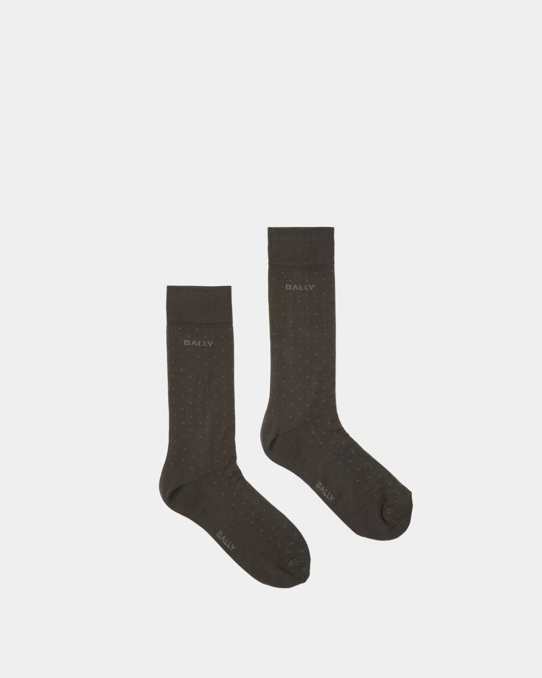 Bally Gerippte Logo-Socken Aus em Baumwollgemisch Grau Outlet