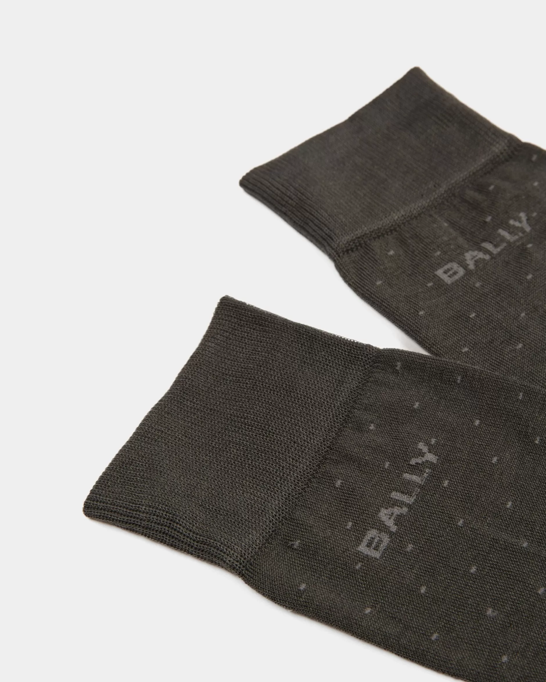 Bally Gerippte Logo-Socken Aus em Baumwollgemisch Grau Outlet