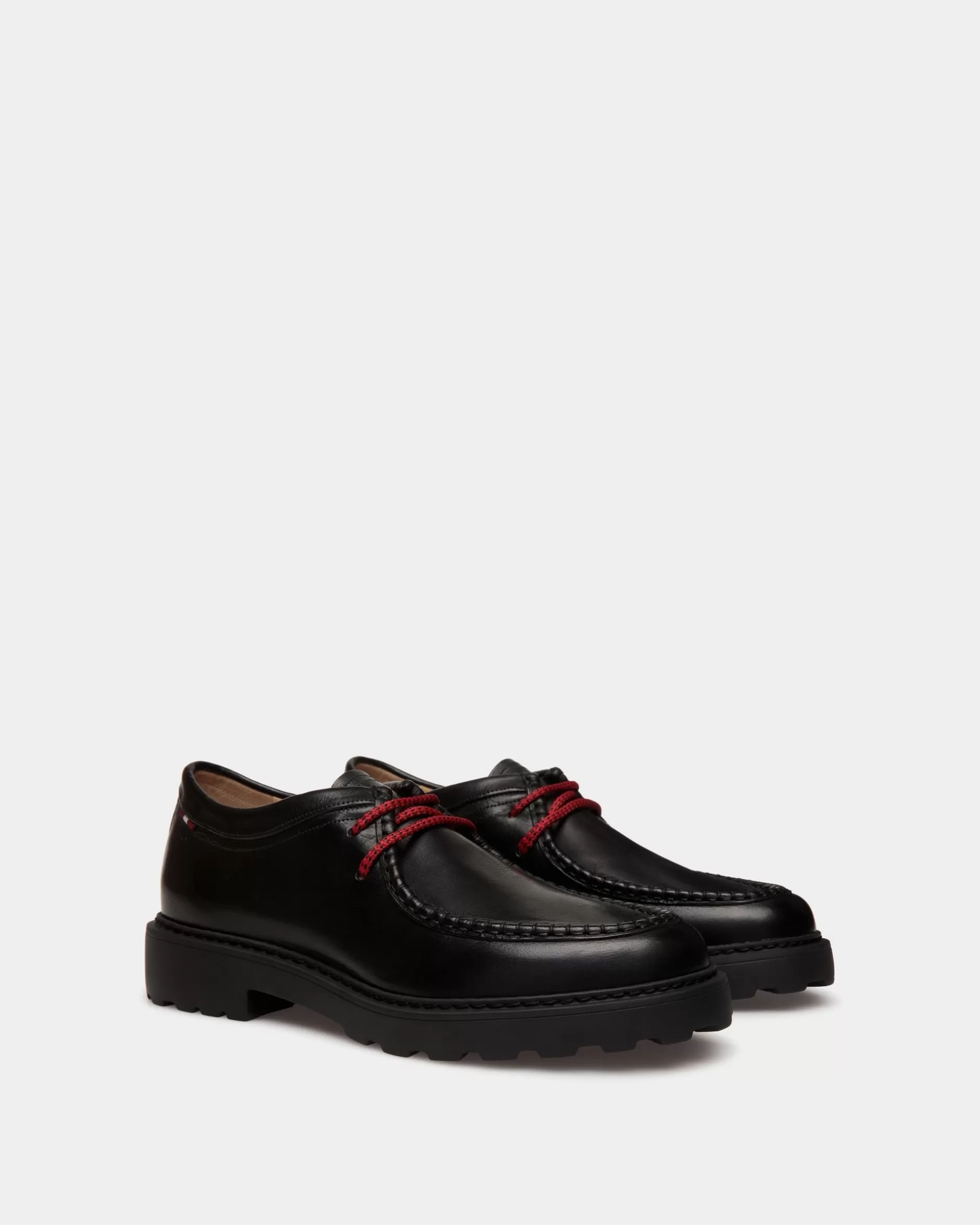 Bally Gusto Derby in Black Leather Schwarz Fashion