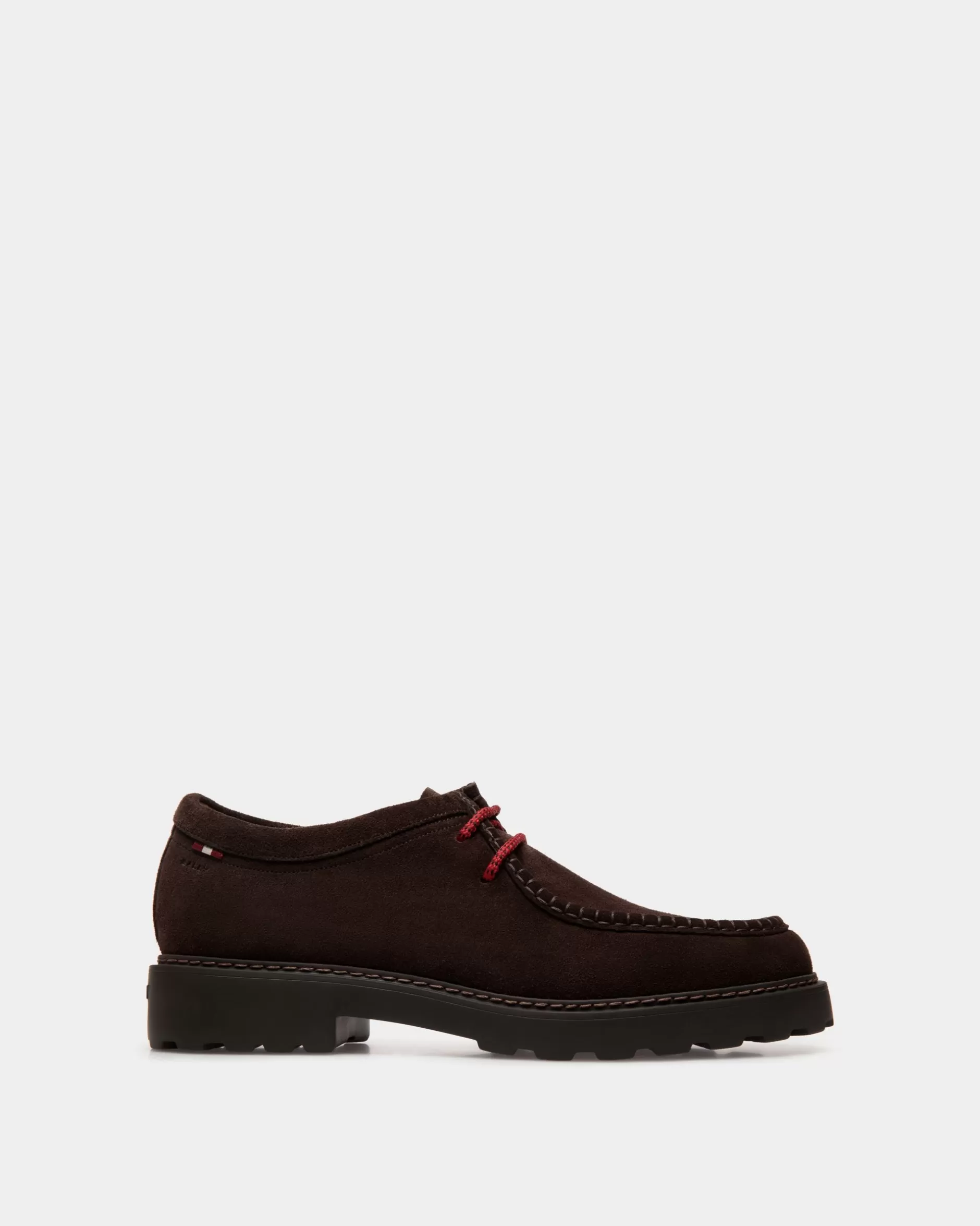 Bally Gusto Derby-Schuhe Aus Veloursleder In Ebenholz Braun Shop