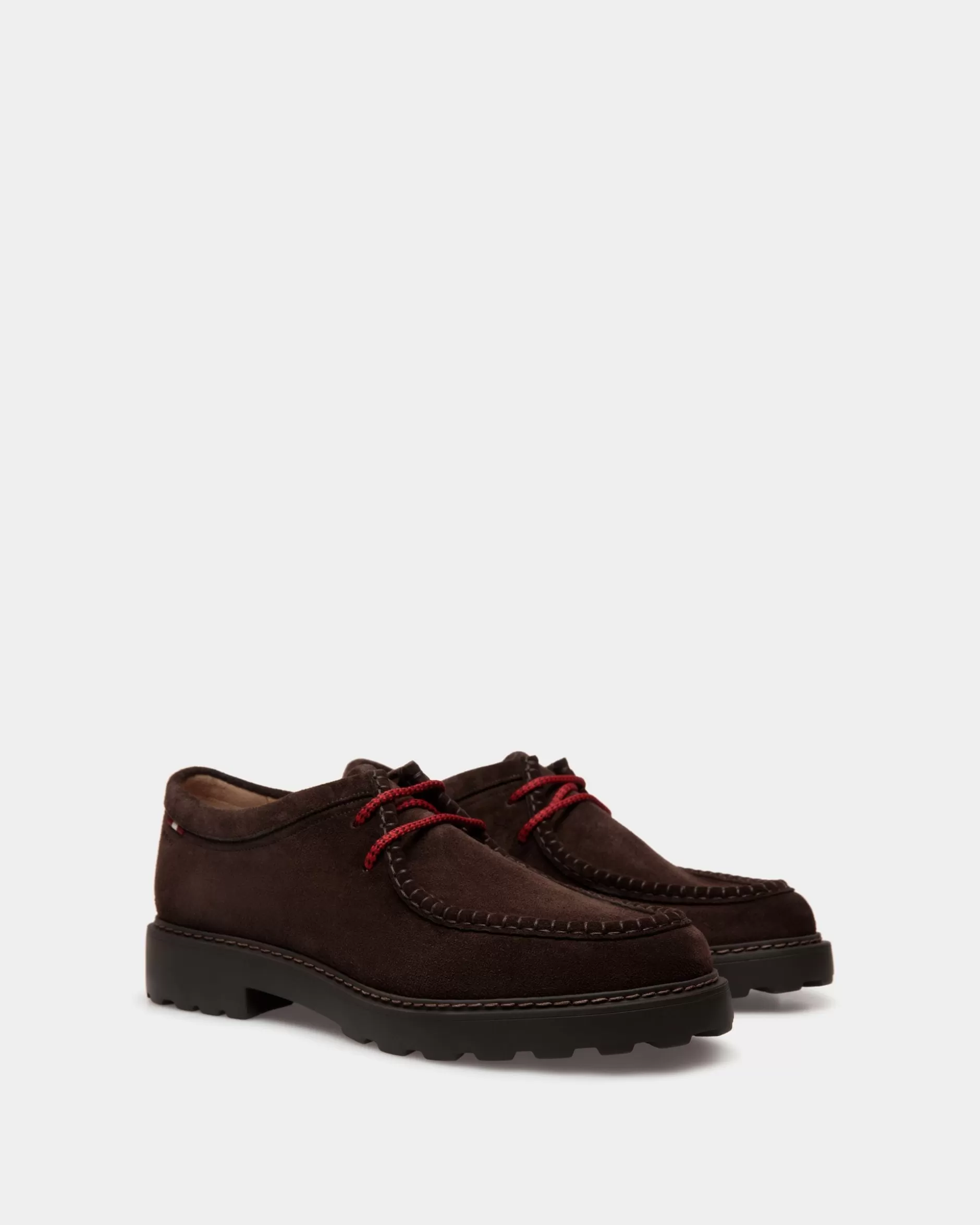 Bally Gusto Derby-Schuhe Aus Veloursleder In Ebenholz Braun Shop