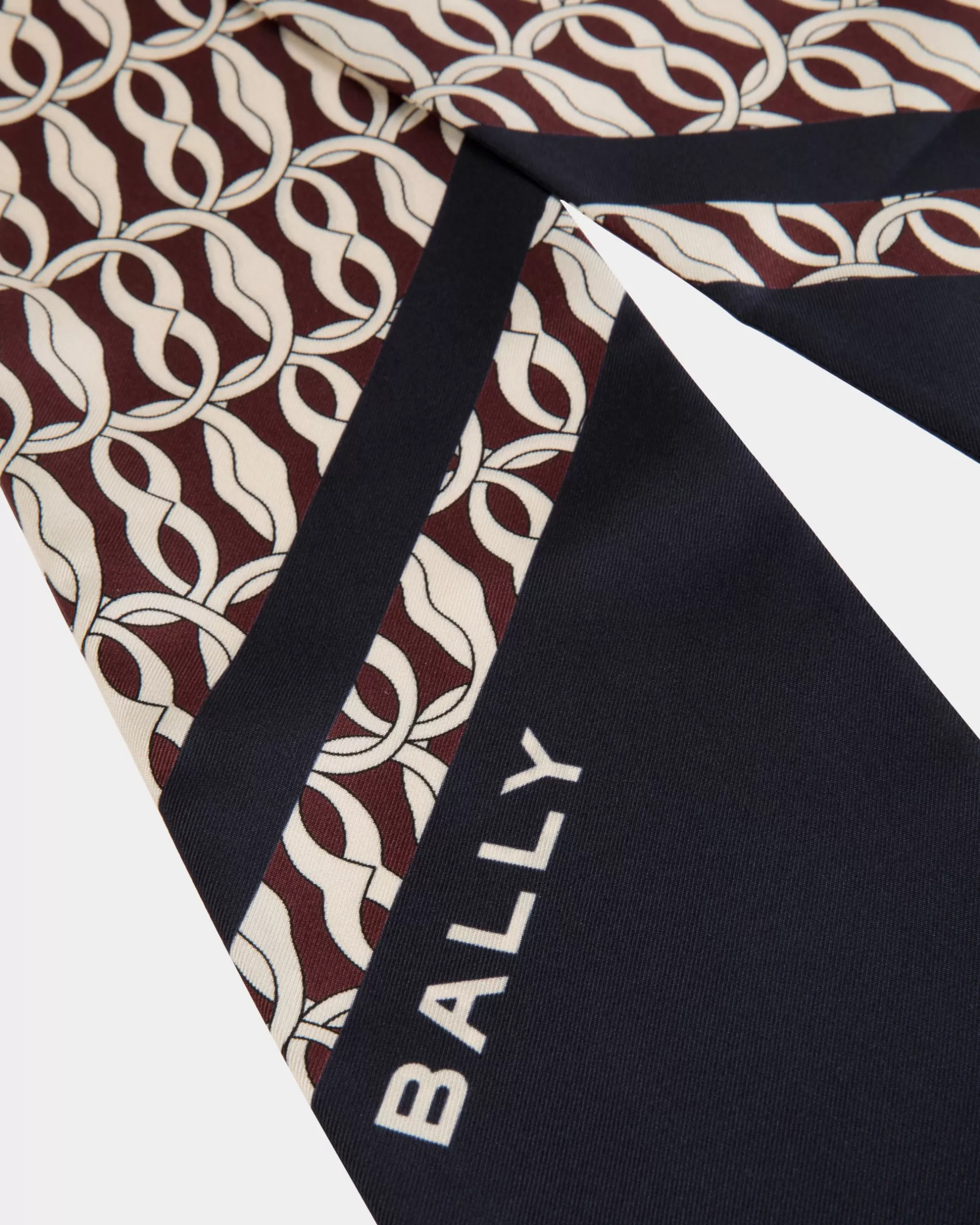 Bally Halstuch Aus Seide In Navy Blue Mit Emblem-Print Blau Best