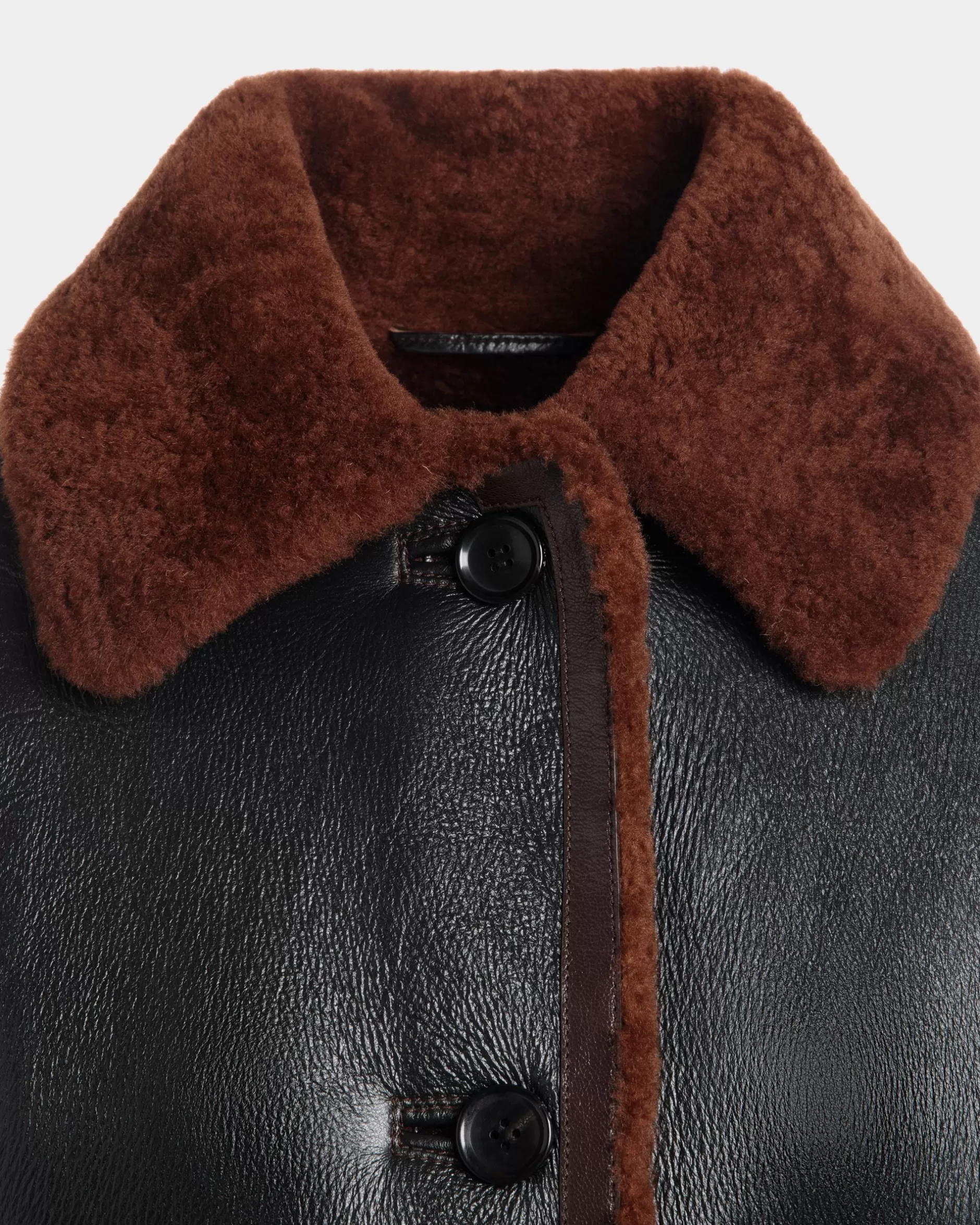 Bally Jacke Aus em Leder Mit Shearling-Futter Schwarz Flash Sale