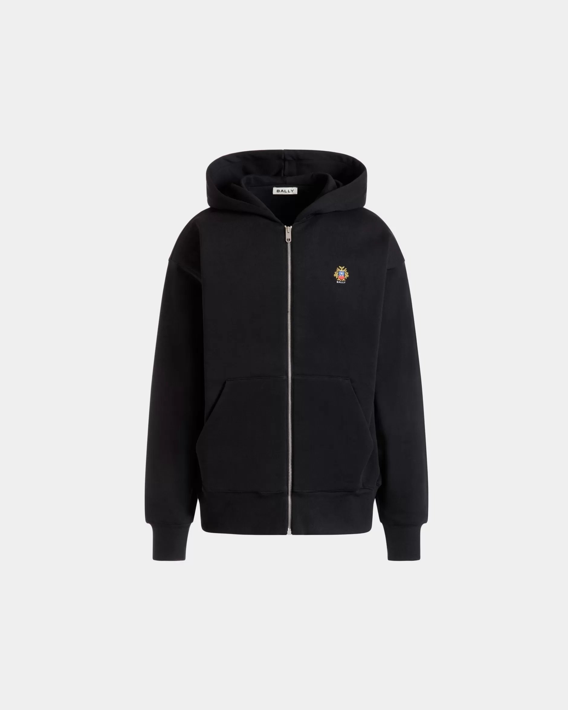 Bally Kapuzenpullover Aus Baumwolle In Mit Crest Logo Schwarz Fashion