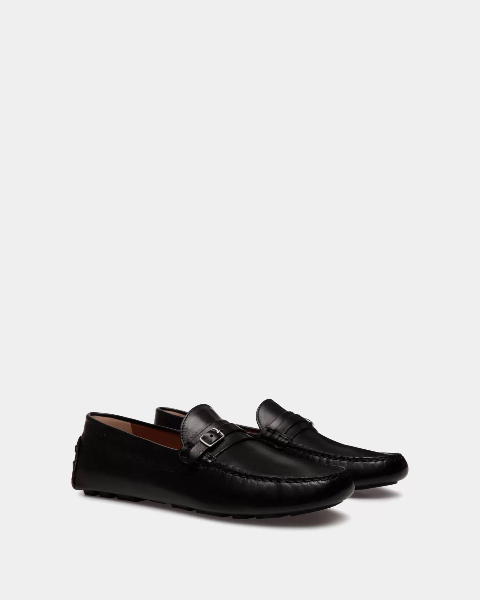 Bally Kerbs Driver-Schuh Aus Leder In Schwarz Shop