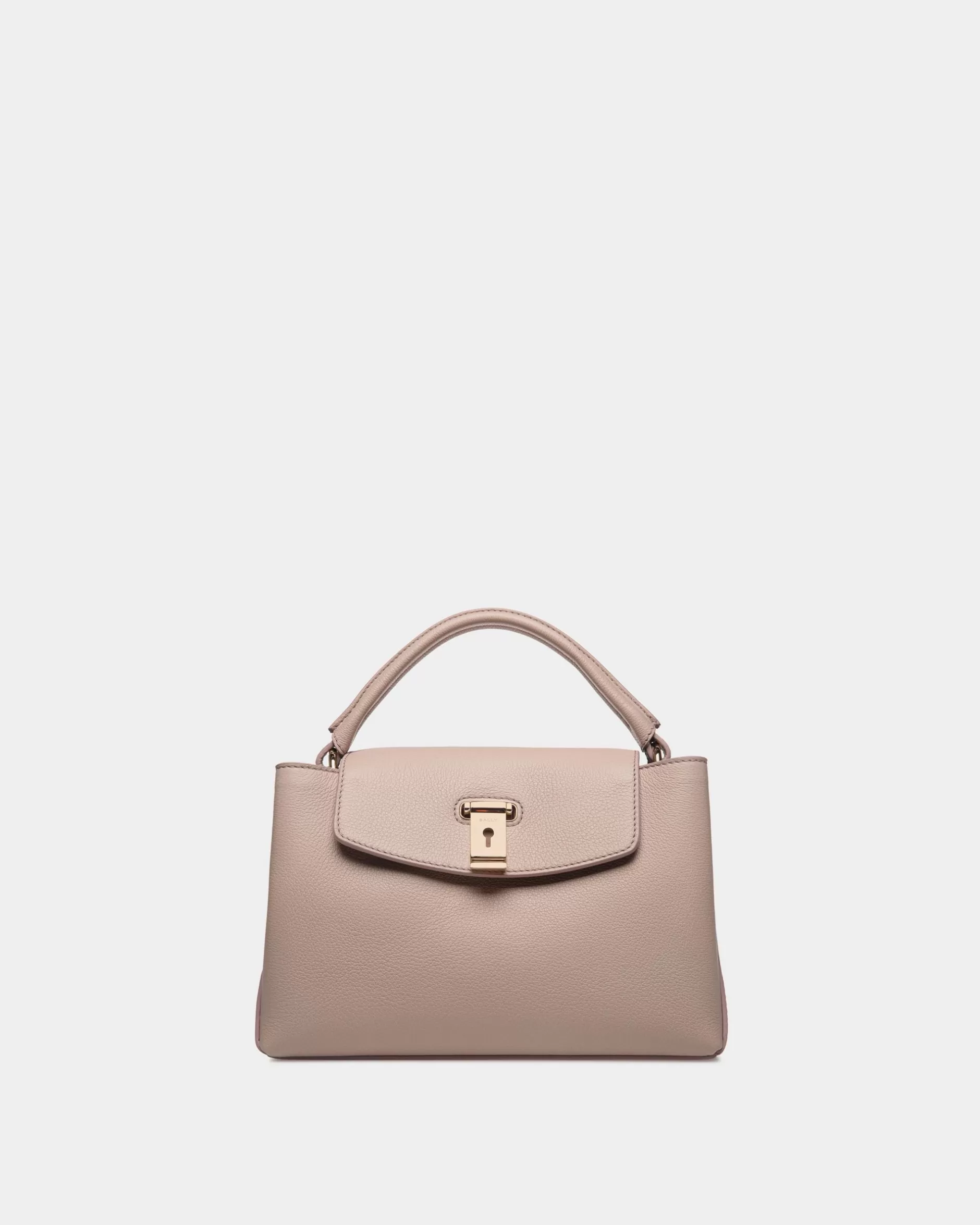 Bally Kleine Lock Me Henkeltasche Aus Genarbtem Leder In Hell Beige Sale