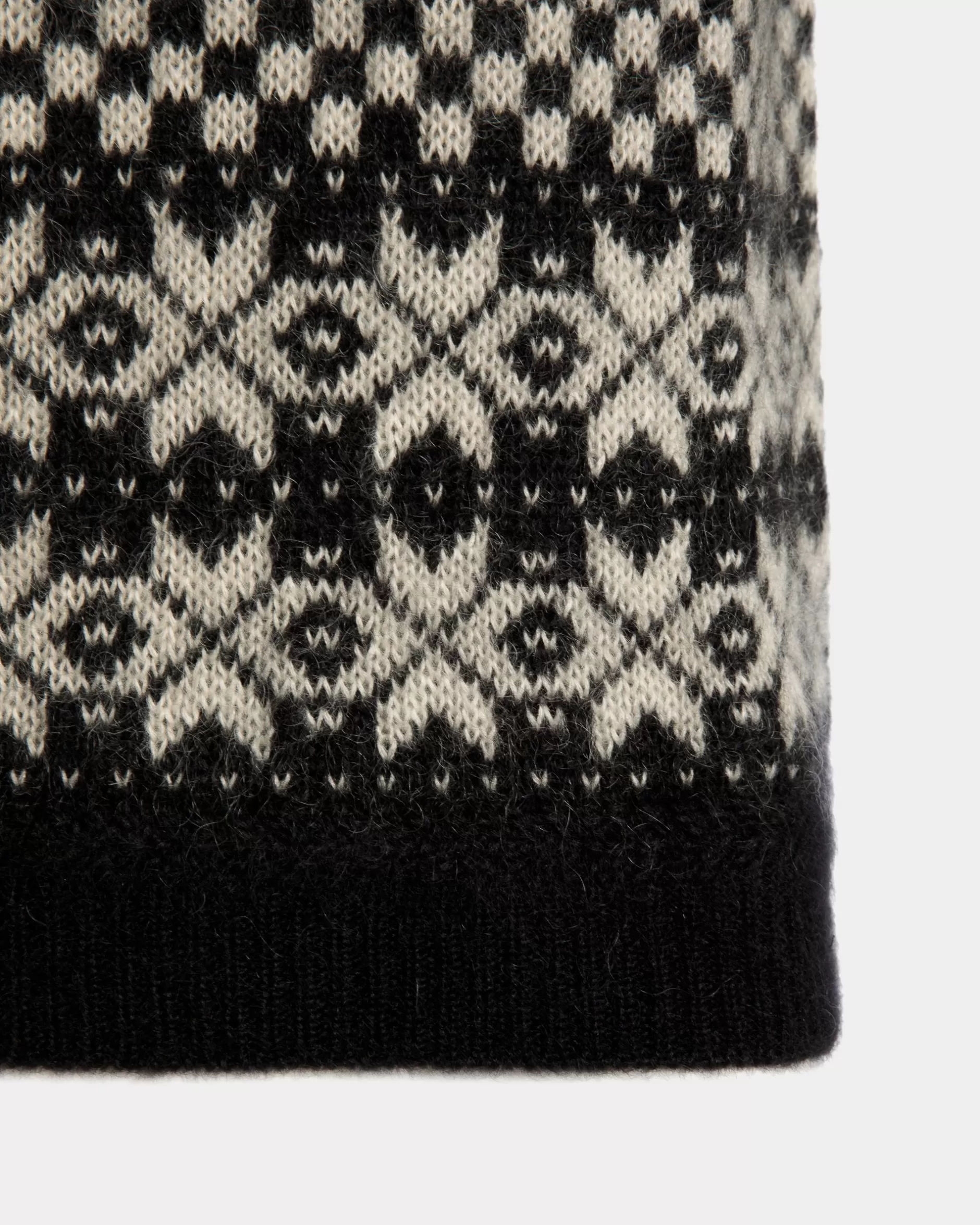 Bally Knit Top In Black And White Mohair And Silk Mehrfarbig Store